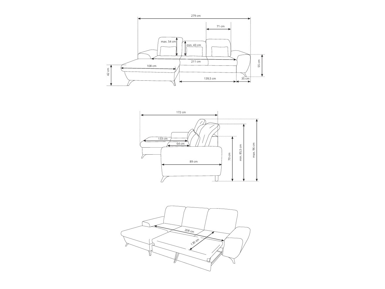 Corner sofa Kingston 200 (Avra 01)