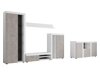 Living room set Tucson 106 (White + Concrete)