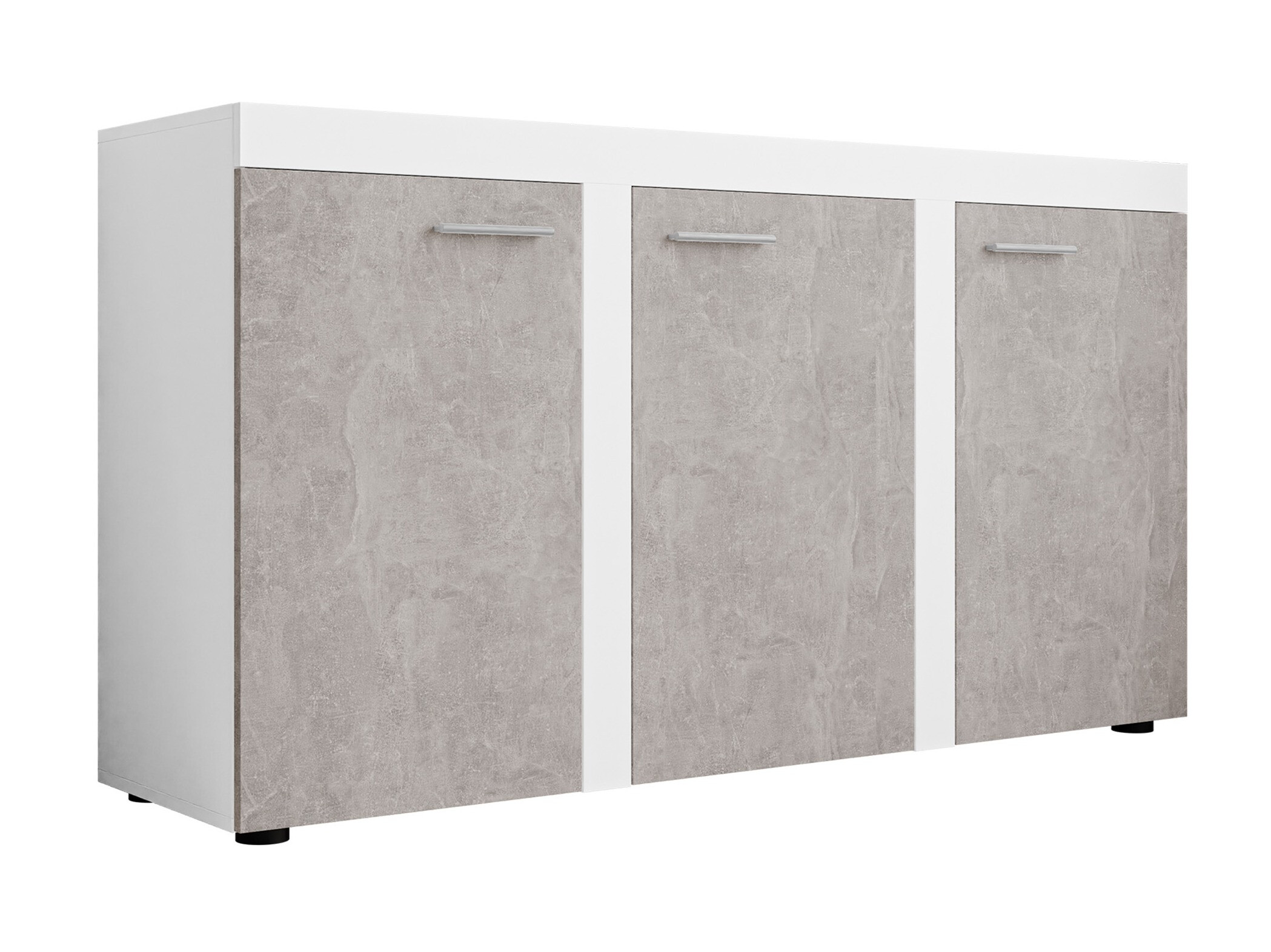 Sideboard Soca I (White + Concrete)
