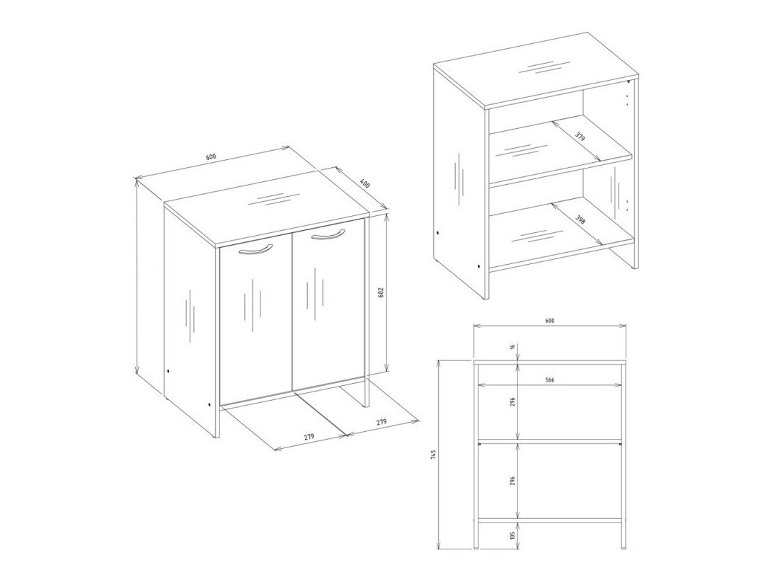 Standing bathroom cabinet for washbasin Servou 104