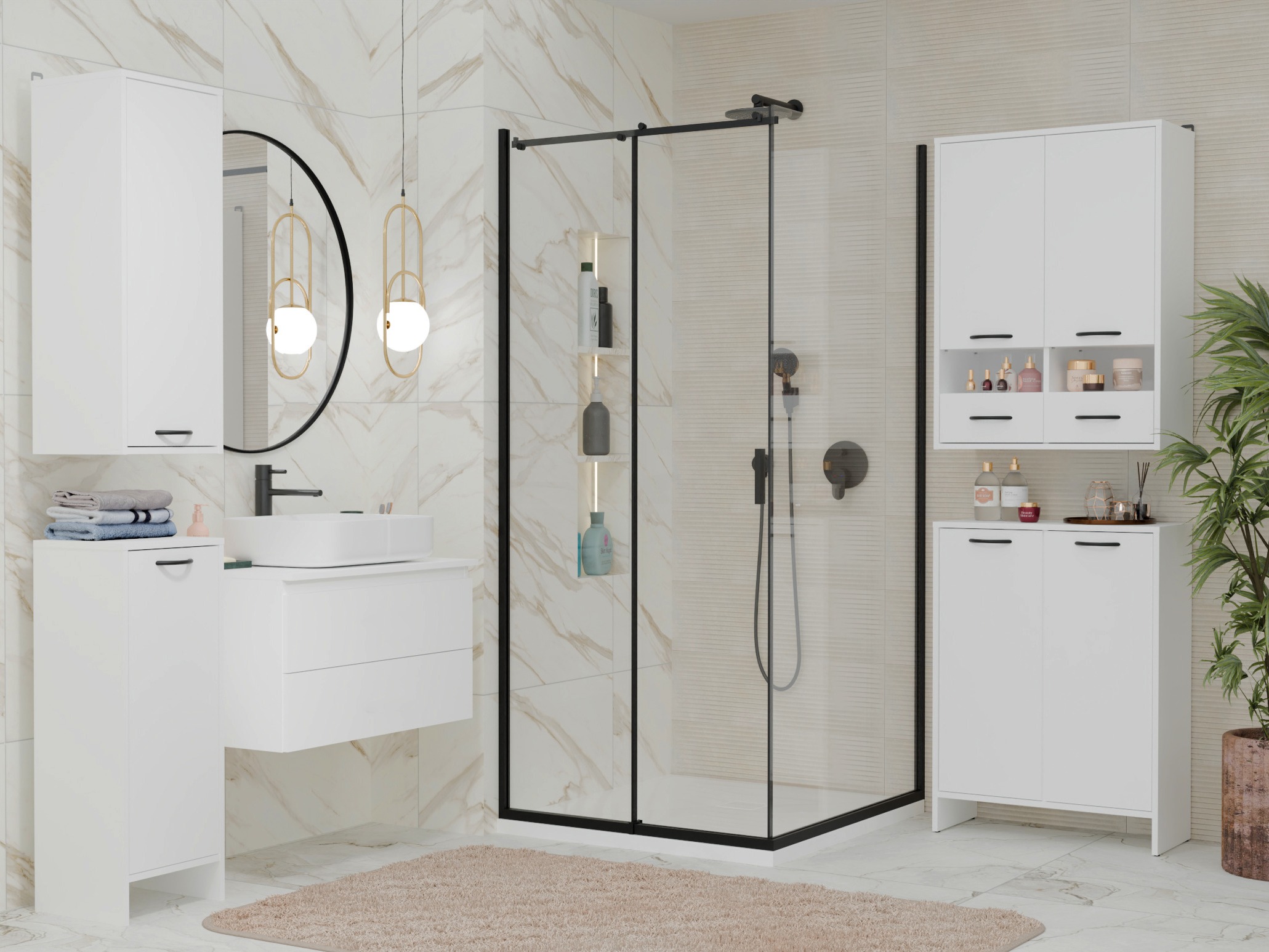 Standing bathroom cabinet Servou 112 (White)
