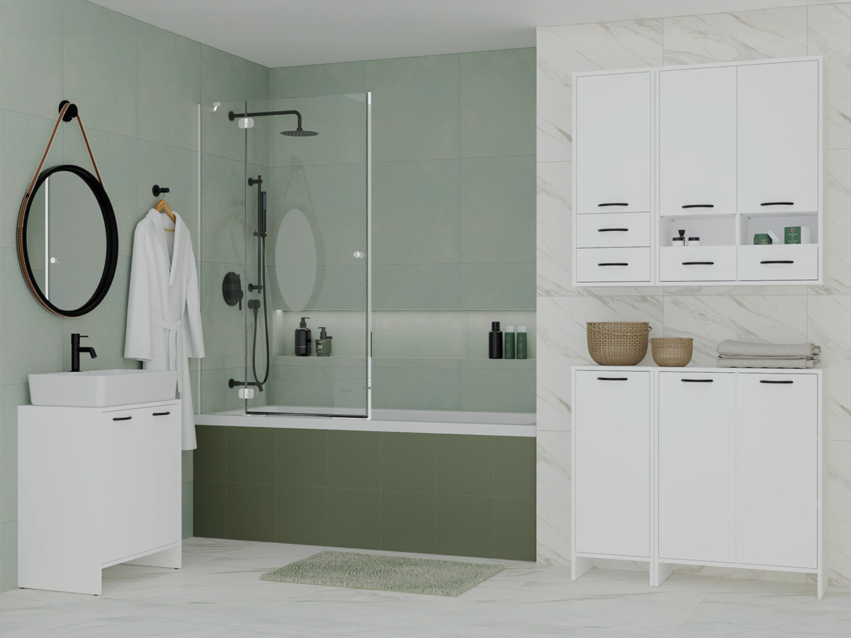 Wall-mounted bathroom cabinet Servou 115 (White)