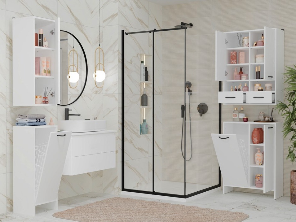 Wall-mounted bathroom cabinet Servou 117 (White)