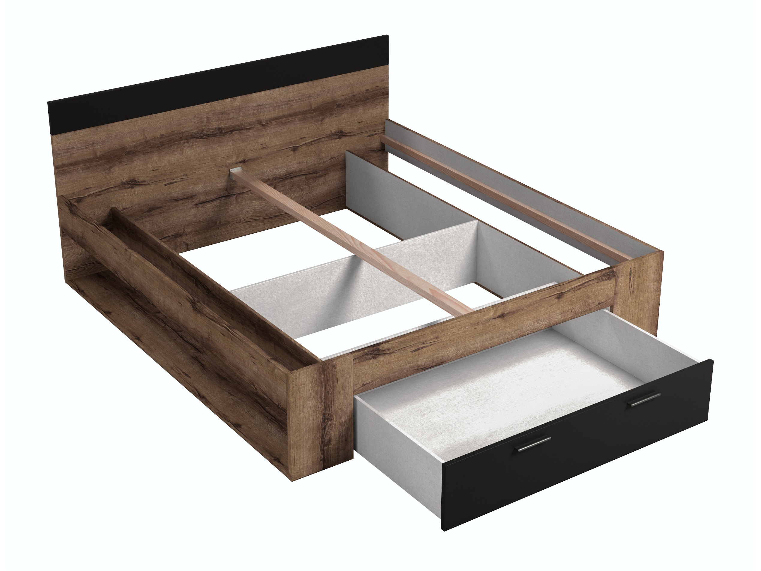 Bed Melvele 108 (Monastery oak + Black)