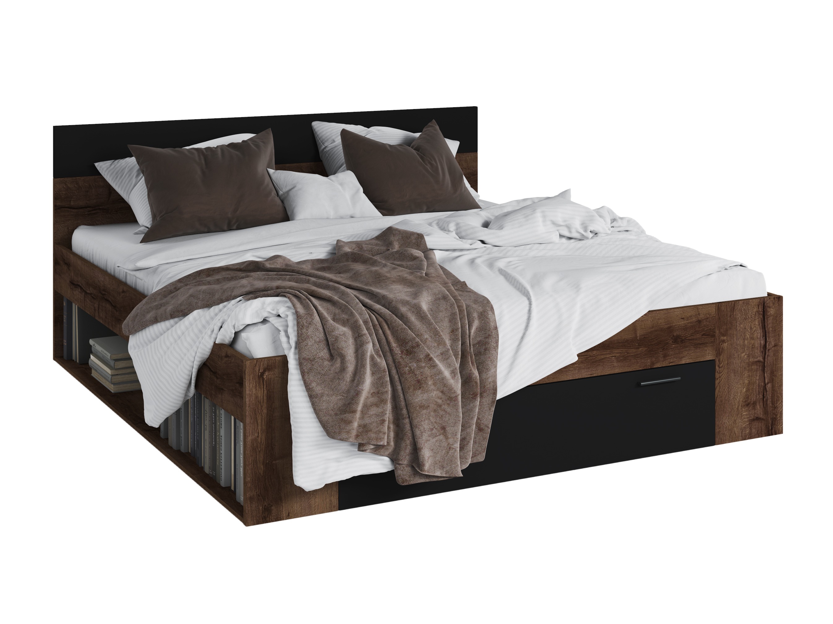 Bed Melvele 108 (Monastery oak + Black)