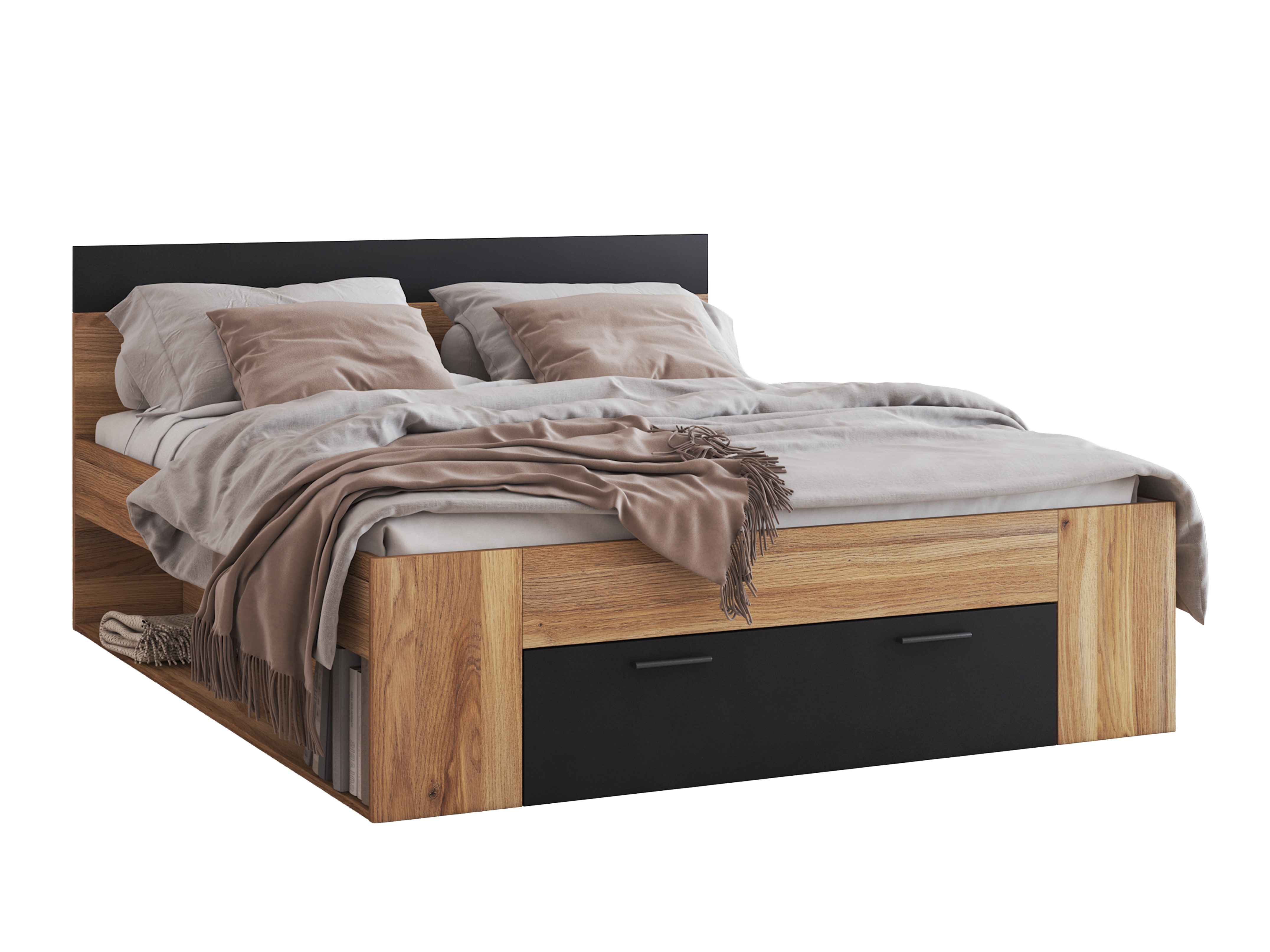 Bed Melvele 108 (Oak + Black)