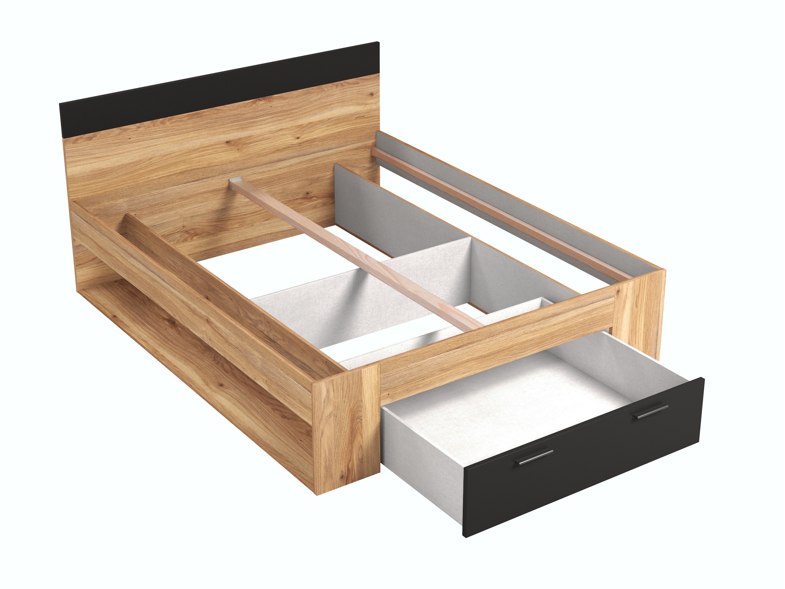 Bed Melvele 108 (Oak + Black)
