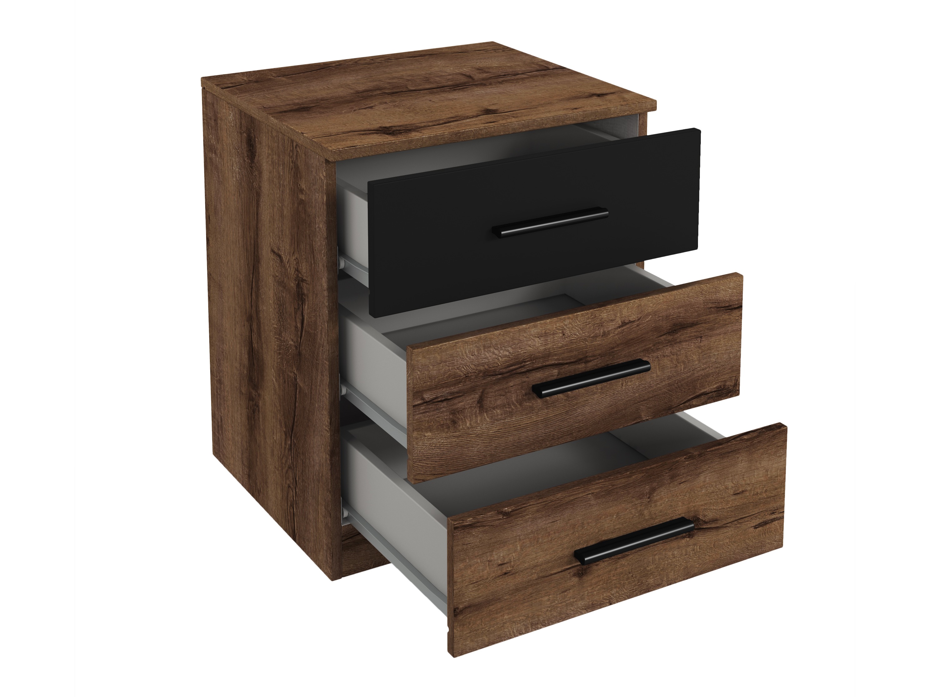 Bedside table Melvele 100 (Monastery oak + Black)