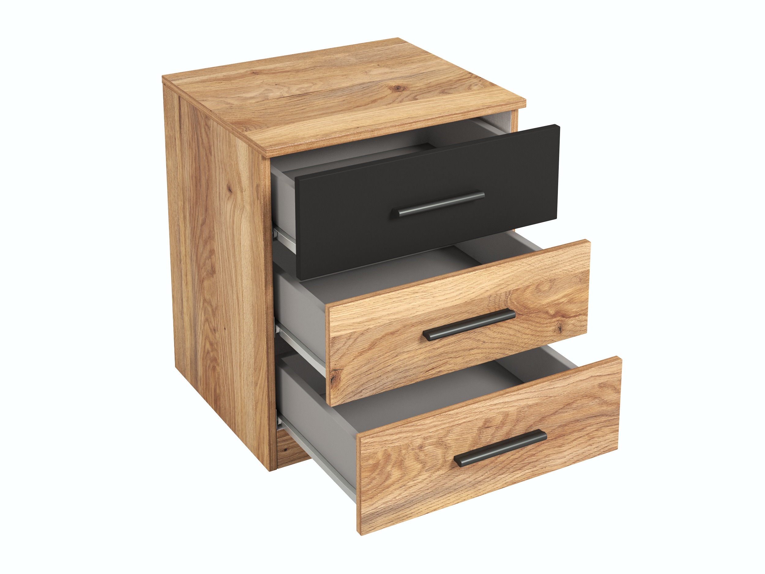 Bedside table Melvele 100 (Oak + Black)