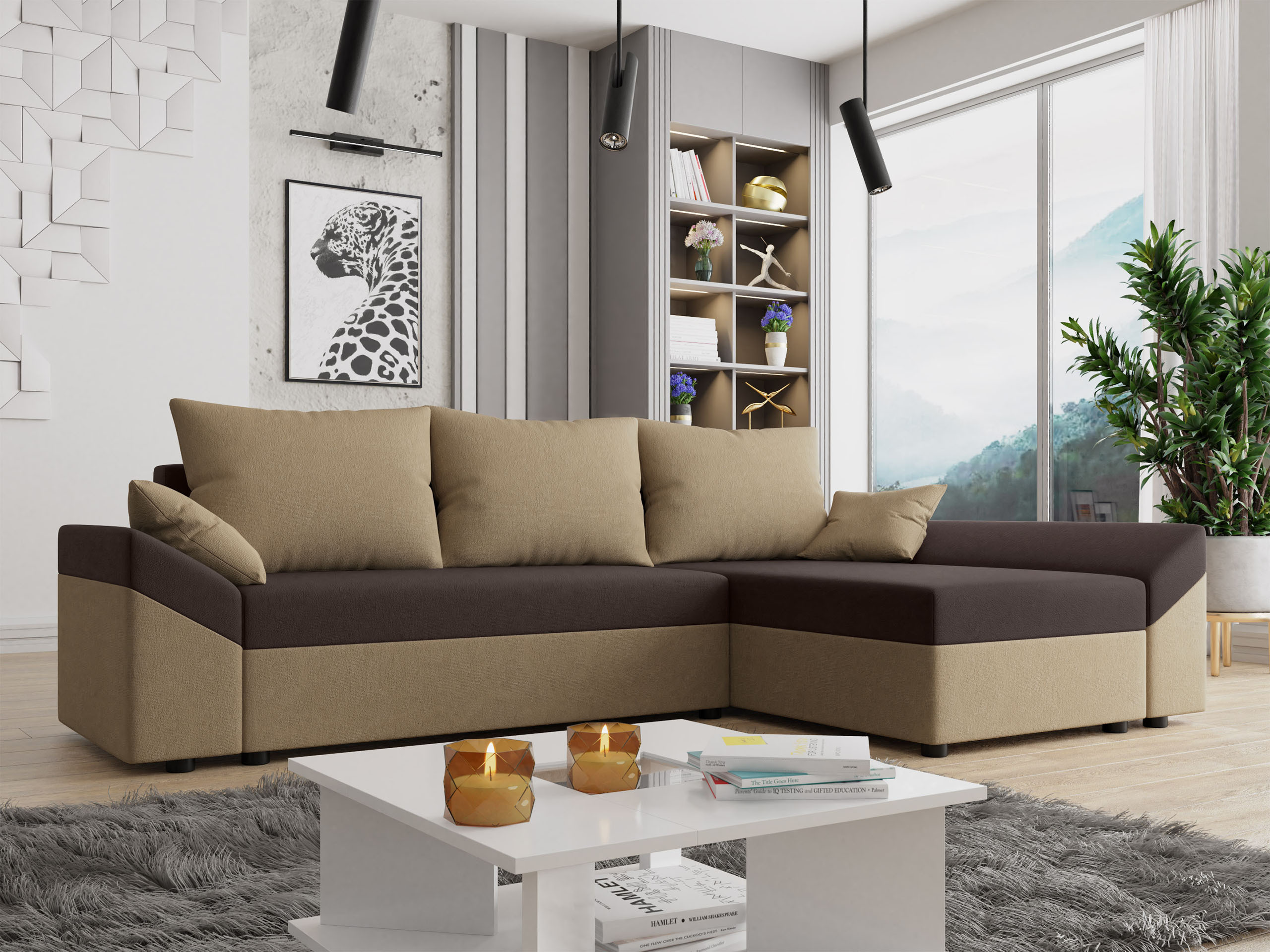 Corner sofa Memphis 104 (Alova 07 + Alova 68)