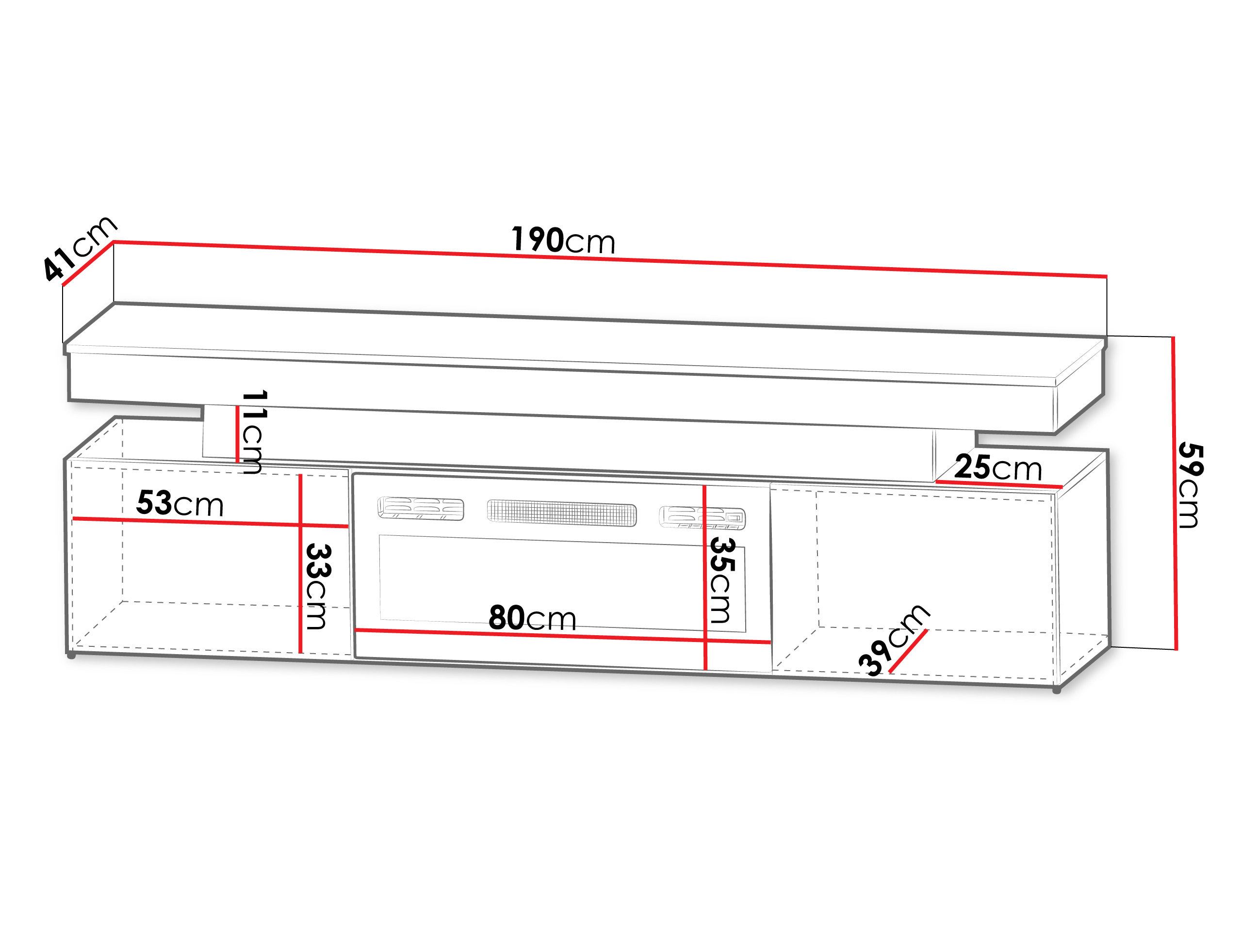 TV stand Monfero 104 (White + Glossy white)