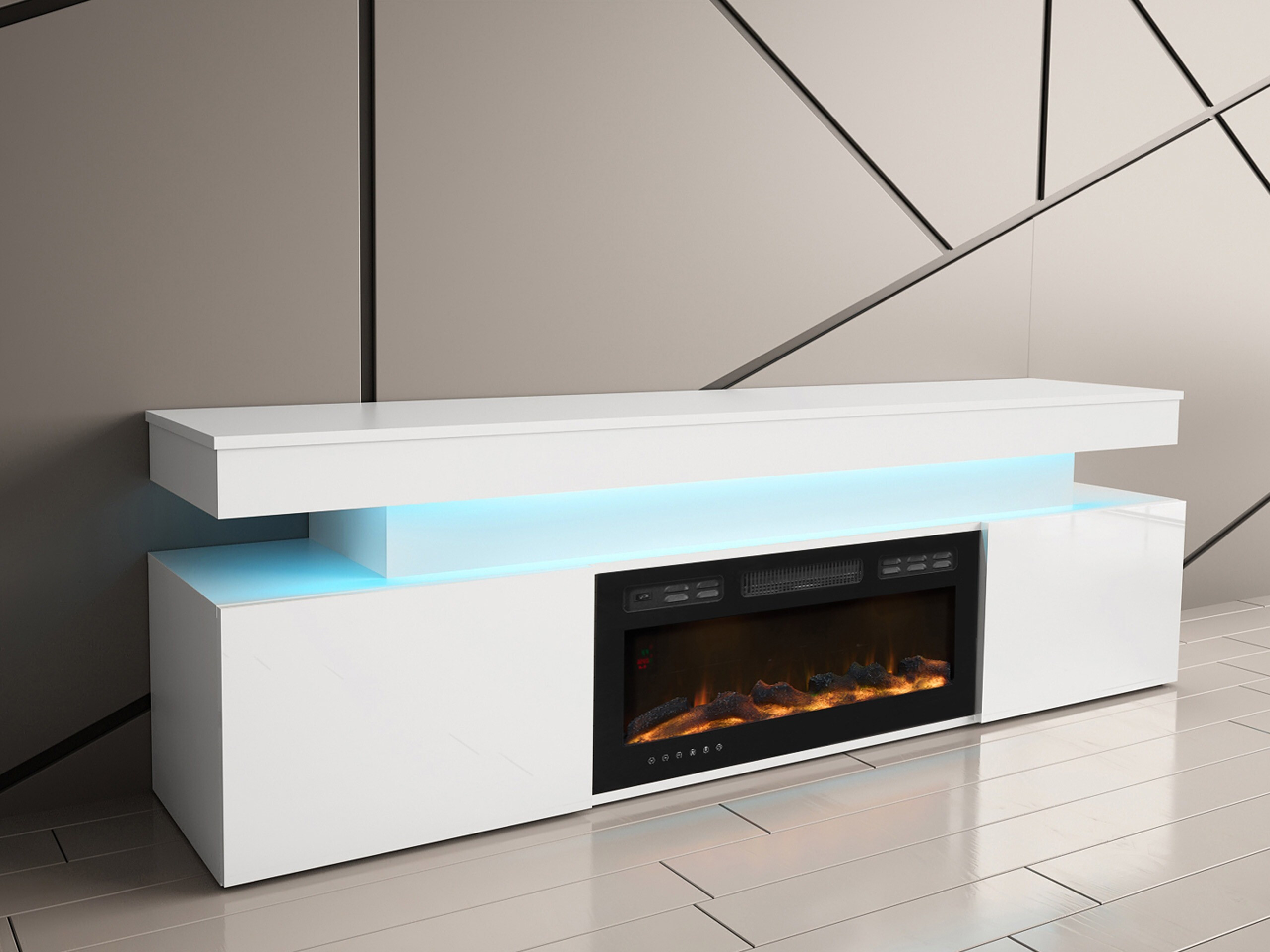 TV stand Monfero 104 (White + Glossy white)