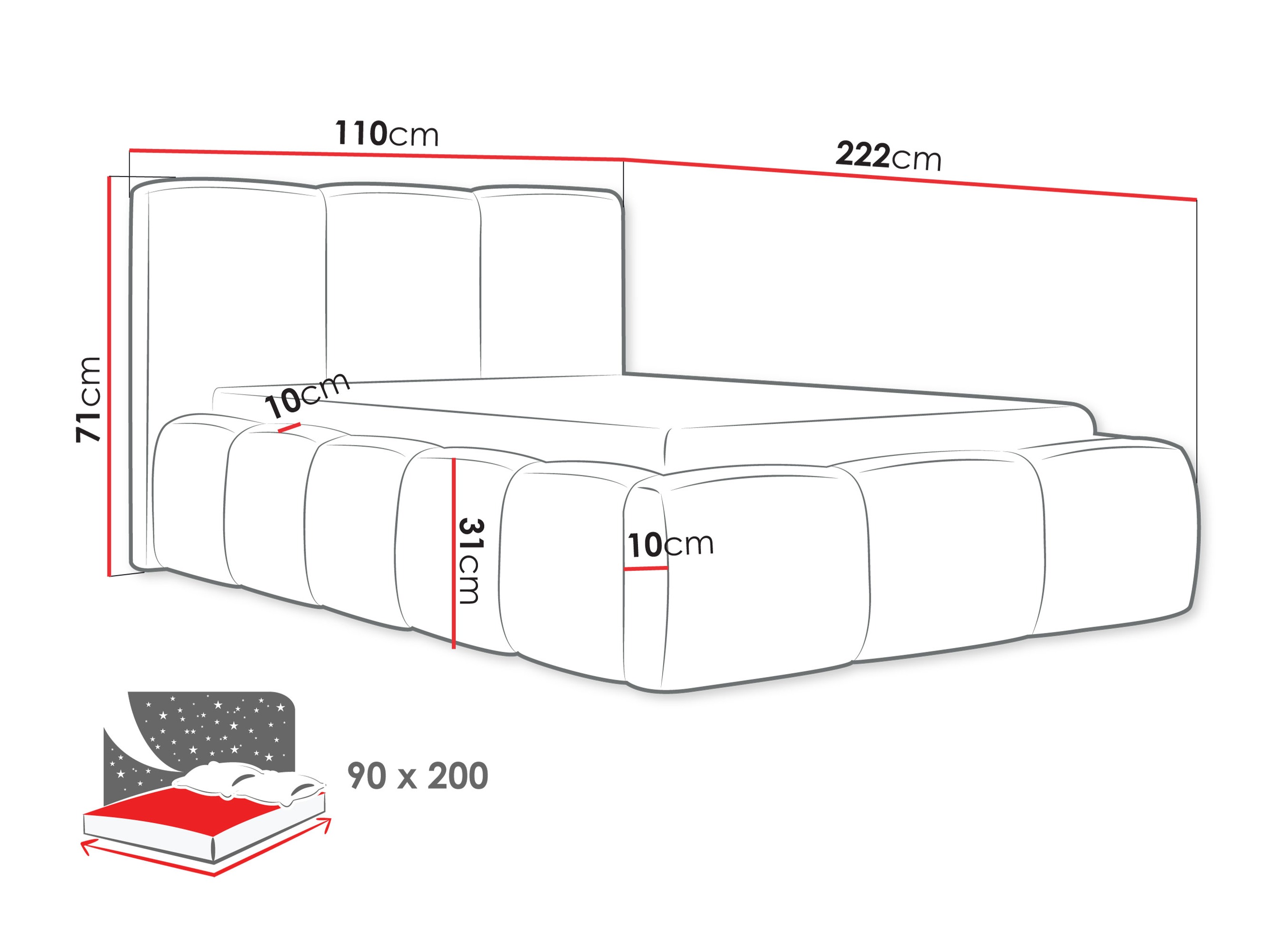 Bed TrendyNest Vulpora II (Kronos 22)