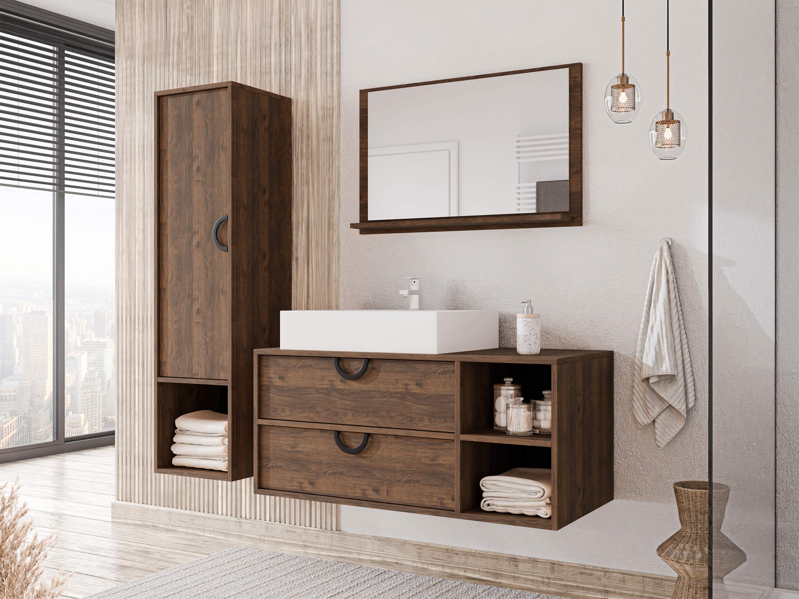 Bathroom set Sodalis (Walnut)