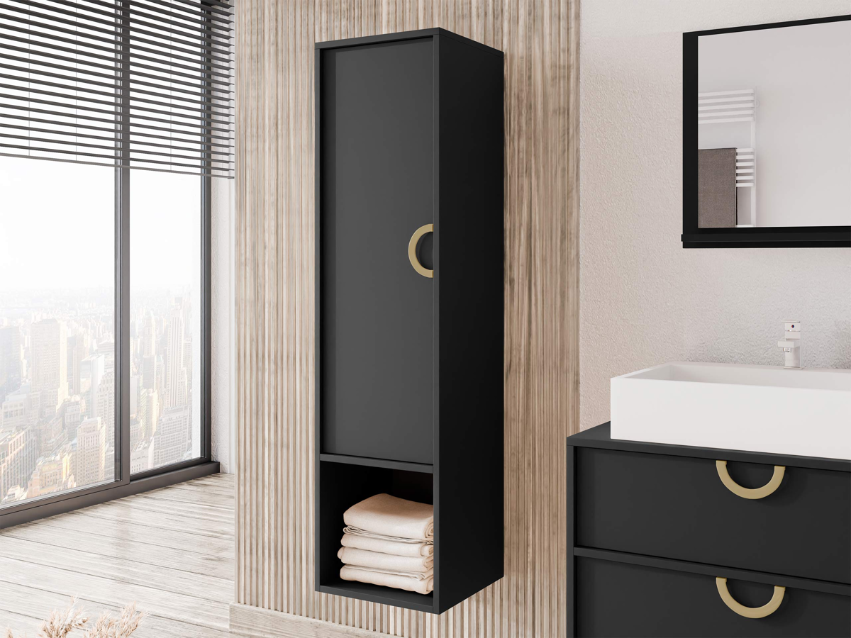 Wall-mounted bathroom cabinet Providence 194 (Black)