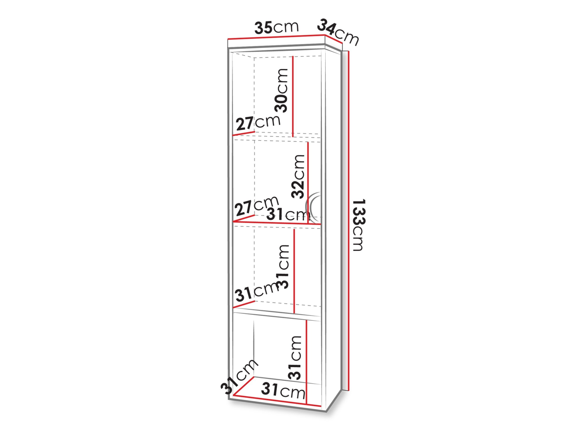 Wall-mounted bathroom cabinet Providence 194 (Oak)