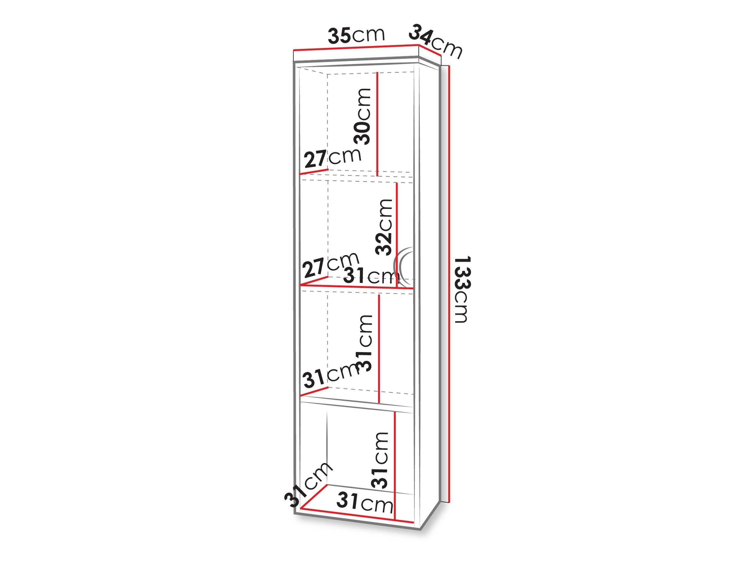 Wall-mounted bathroom cabinet Sodalis (Oak)