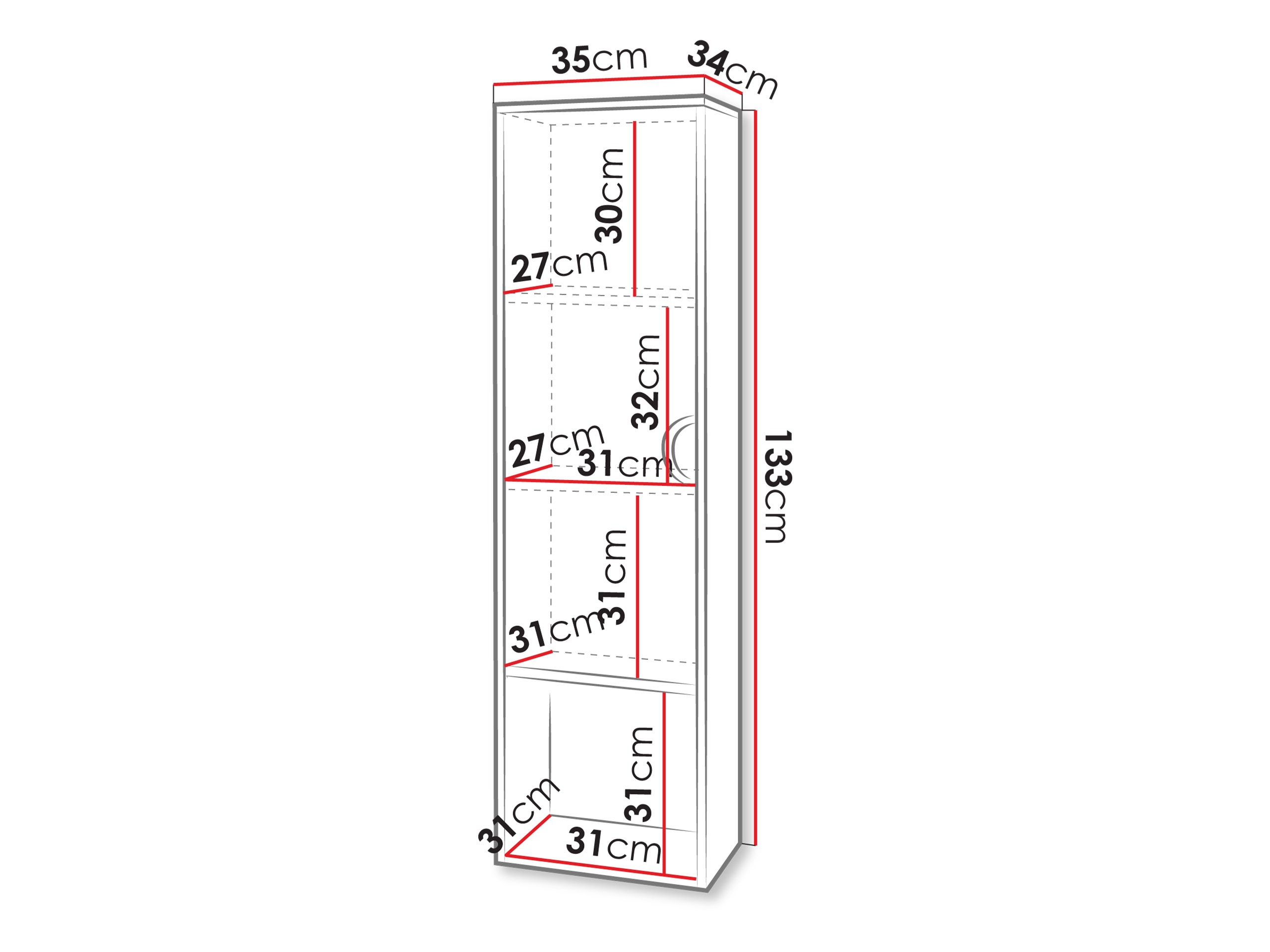 Wall-mounted bathroom cabinet Sodalis (Walnut)
