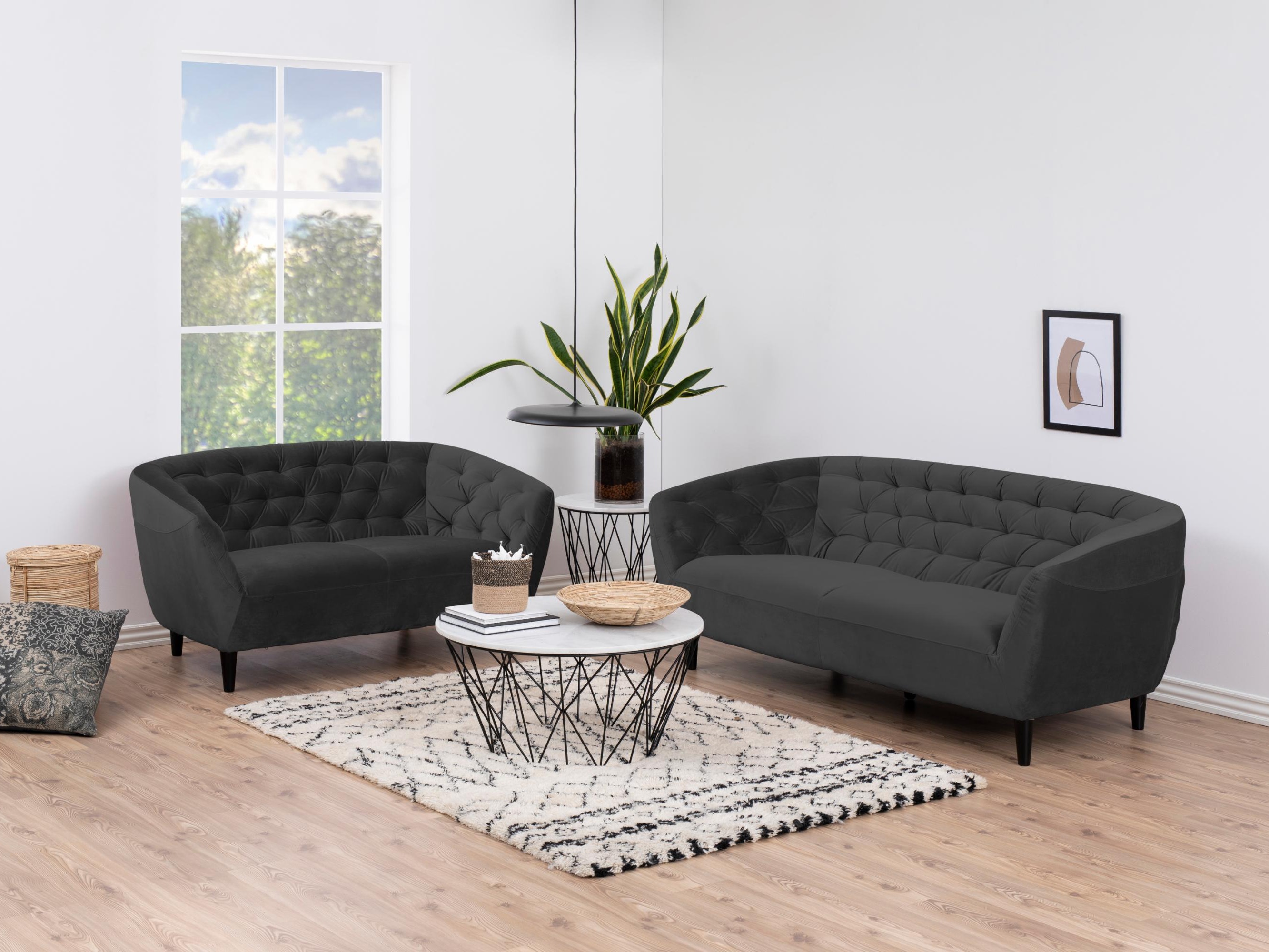Chesterfield sofa Norsica 260 (Dark grey)