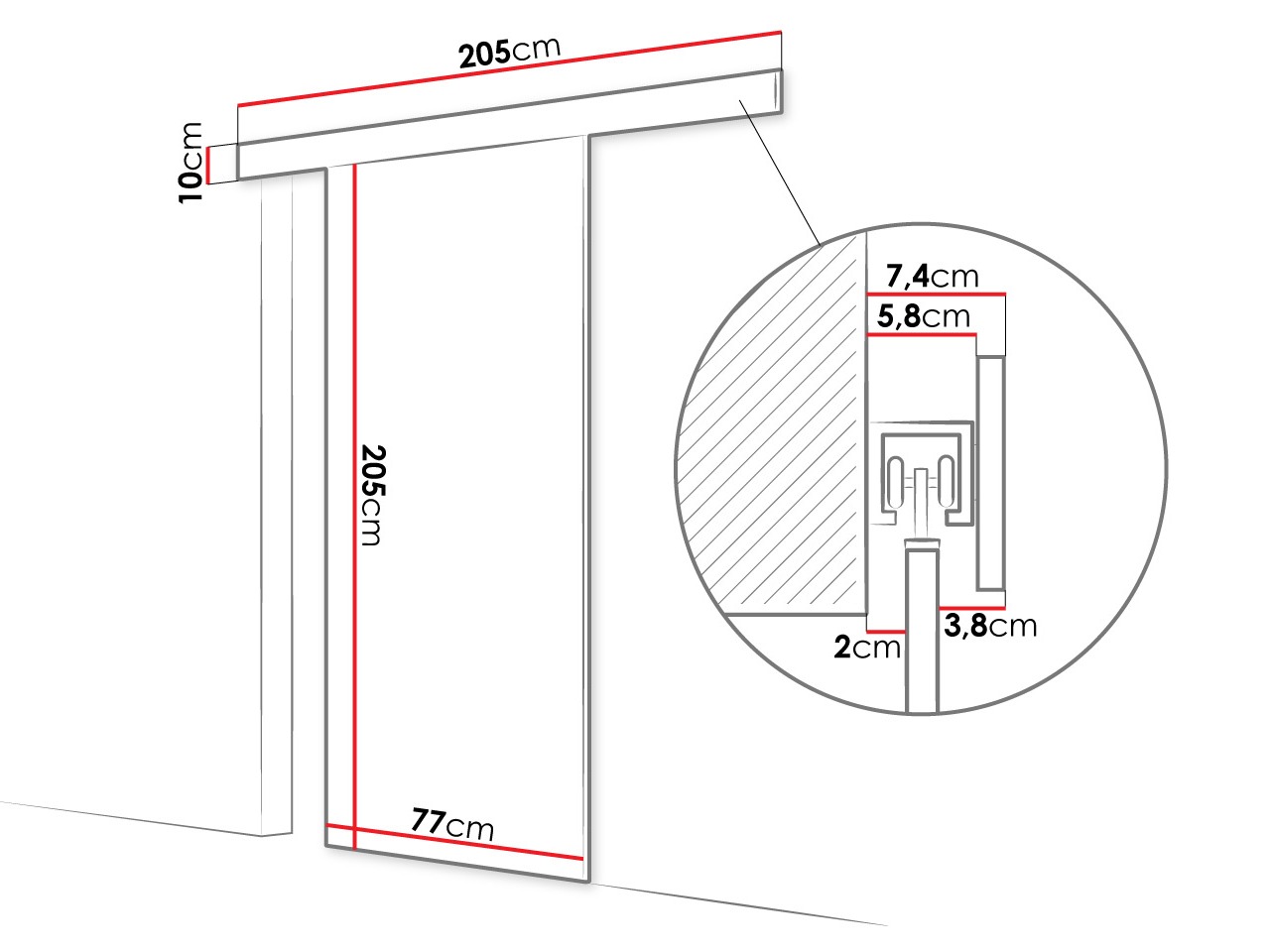 Sliding door Closico Fundus I (Cashmere)