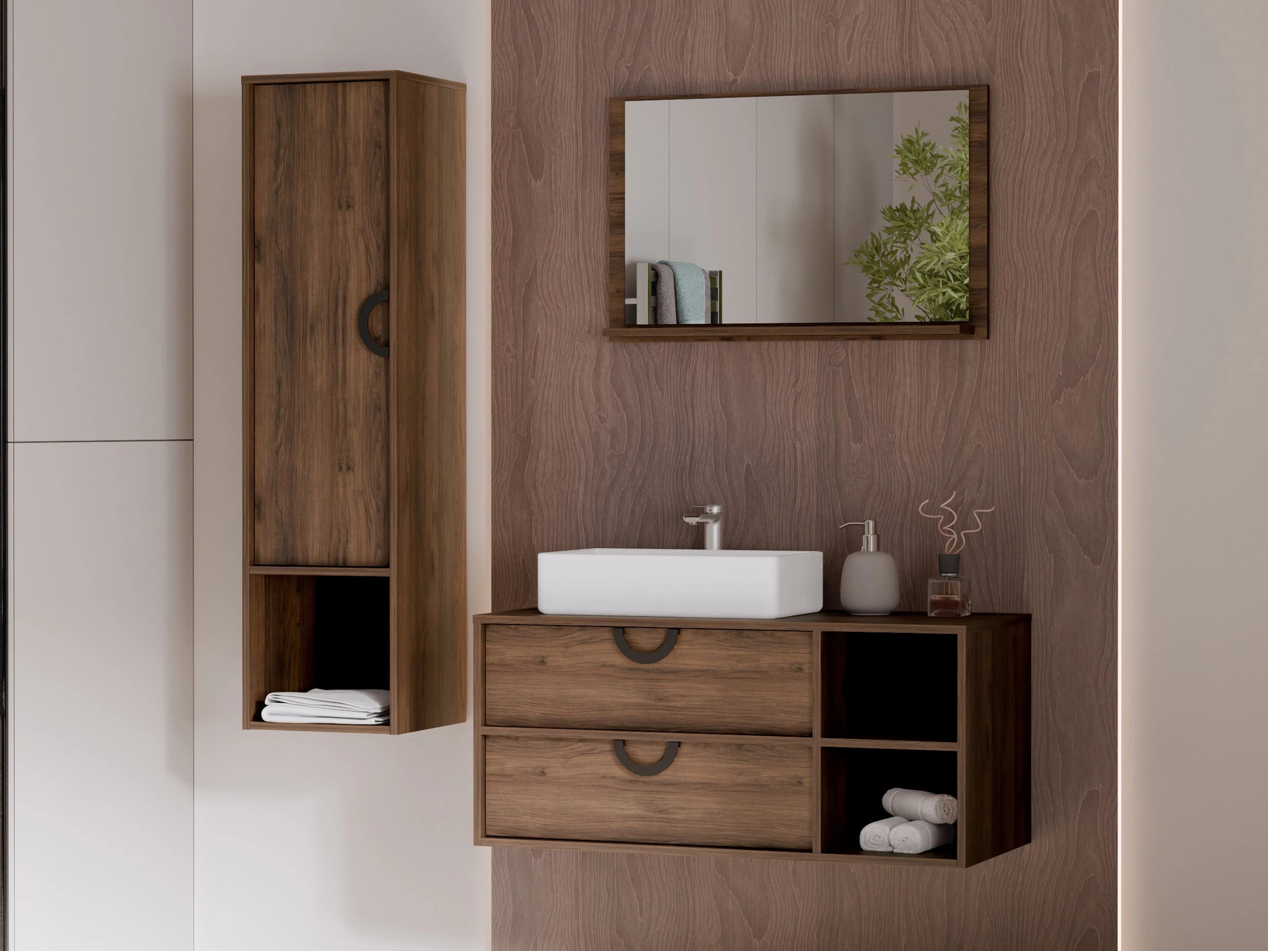 Bathroom set Sodalis (Walnut)