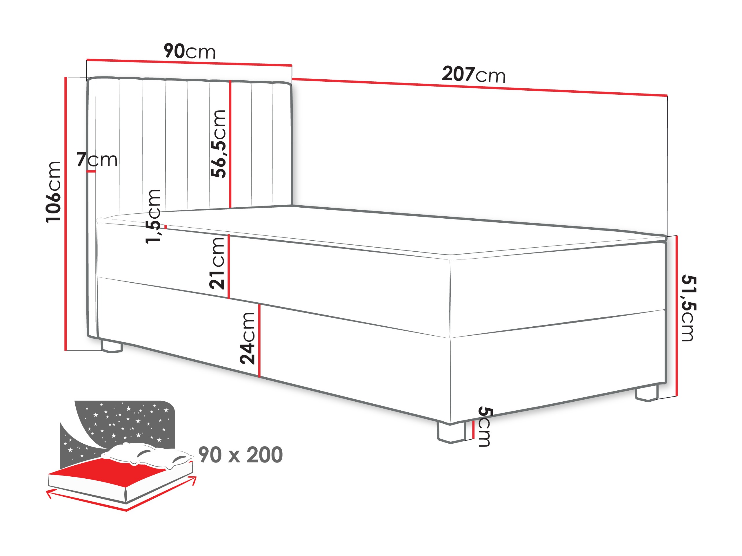 Continental bed Soral (Manila 14)