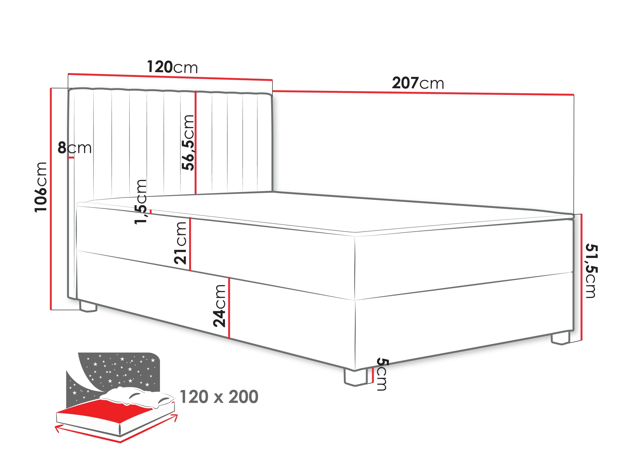 Continental bed Soral (Manila 16)