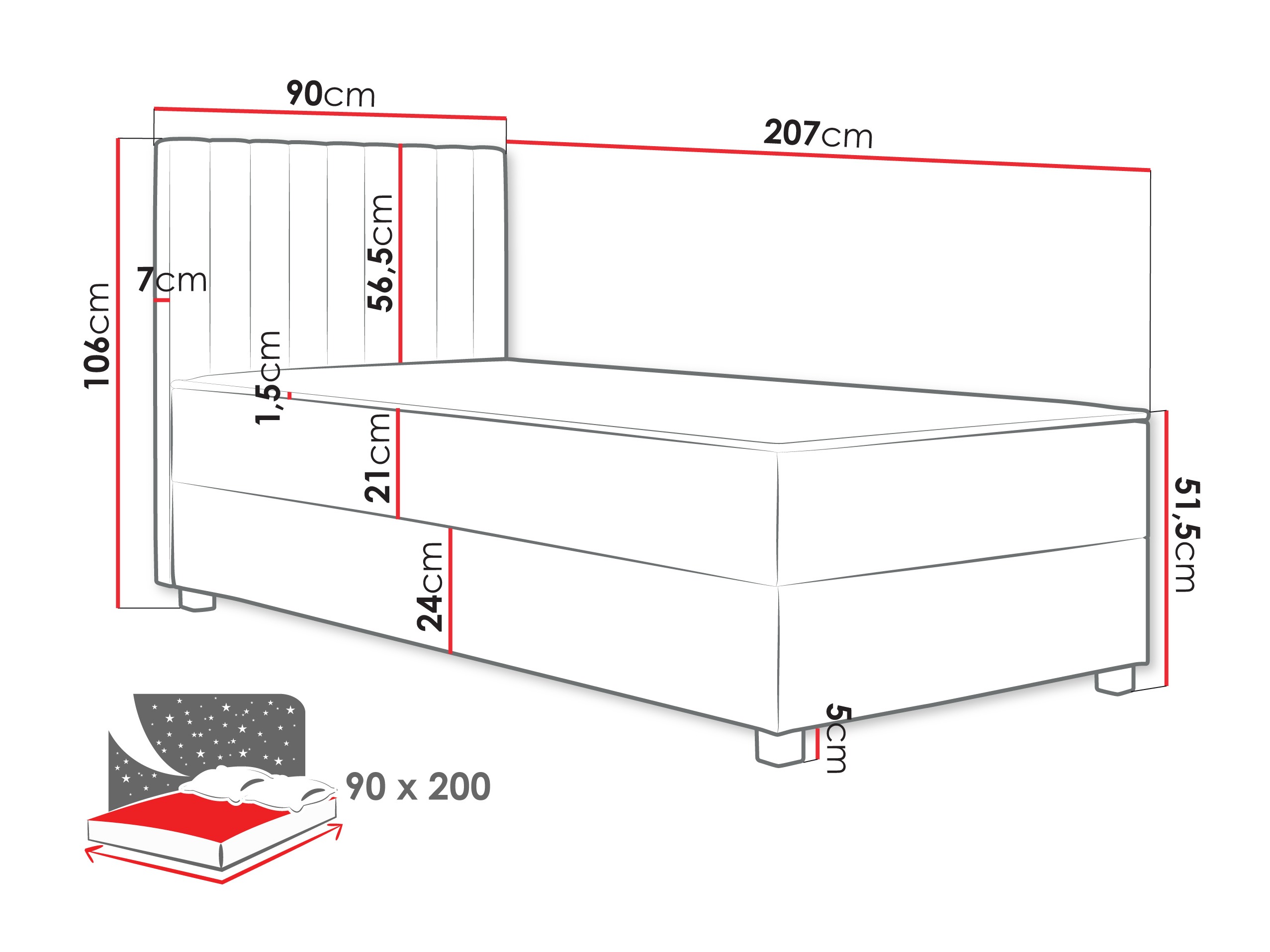 Continental bed Soral (Manila 26)