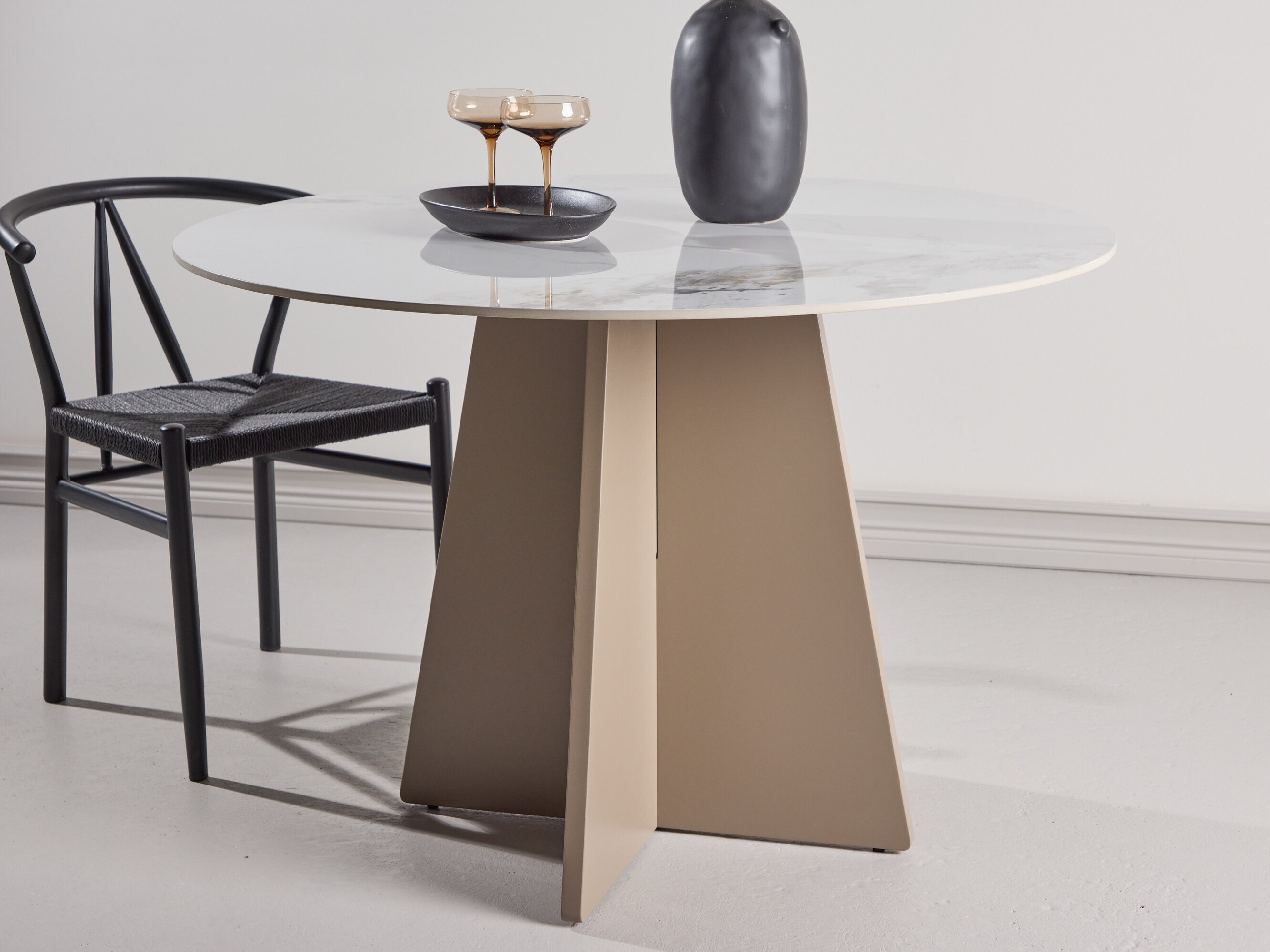 Table Dallas 4451 (White marble + Beige)