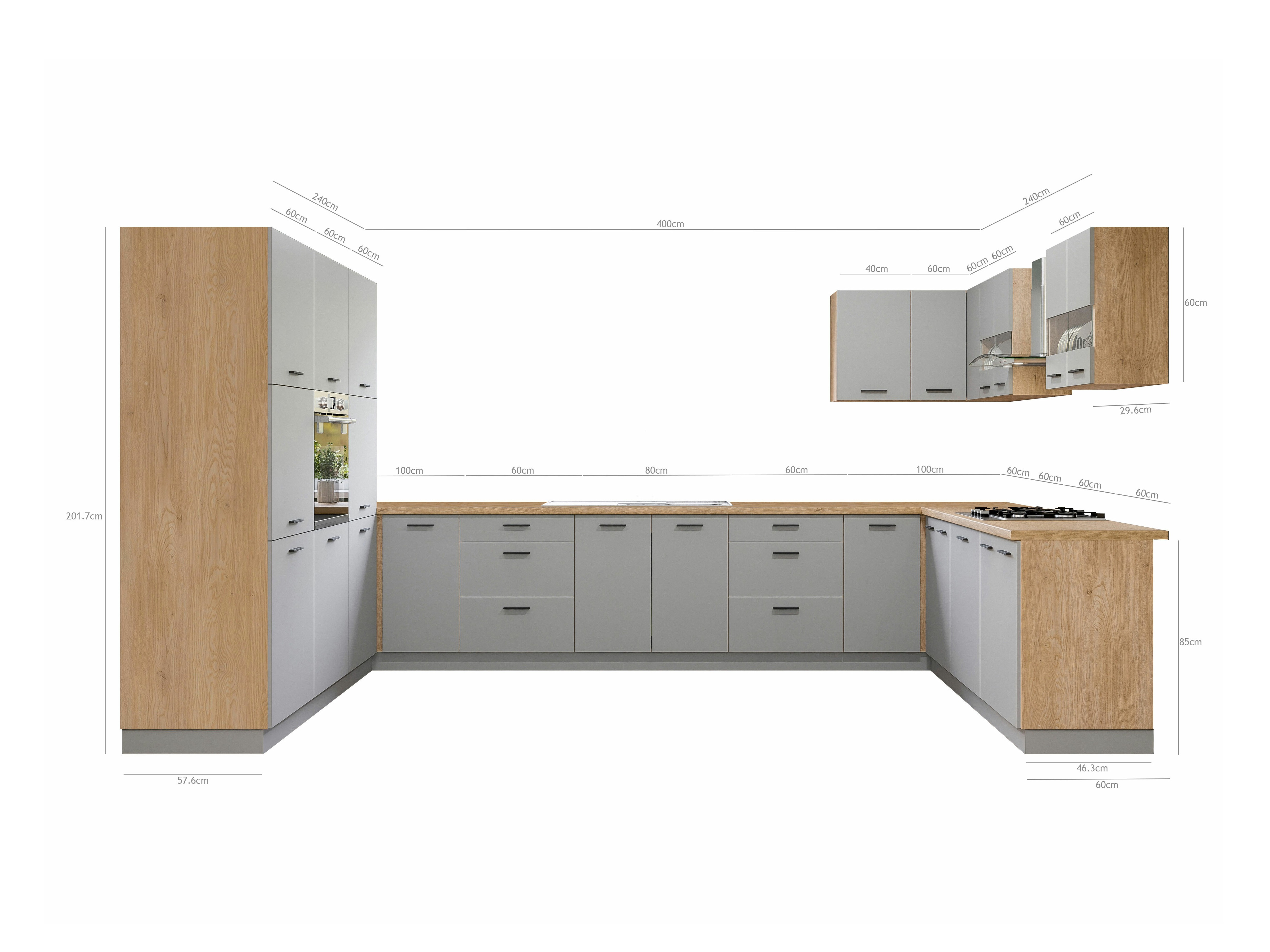 Modular kitchen set Ati Grey 132