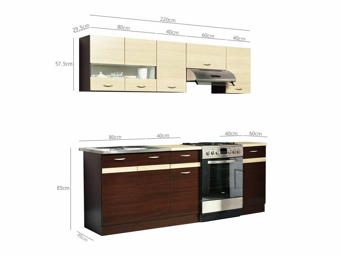 Modular kitchen set Eli Dark 111