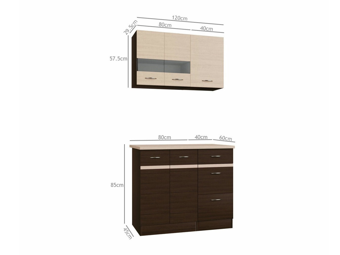 Modular kitchen set Eli Dark 118