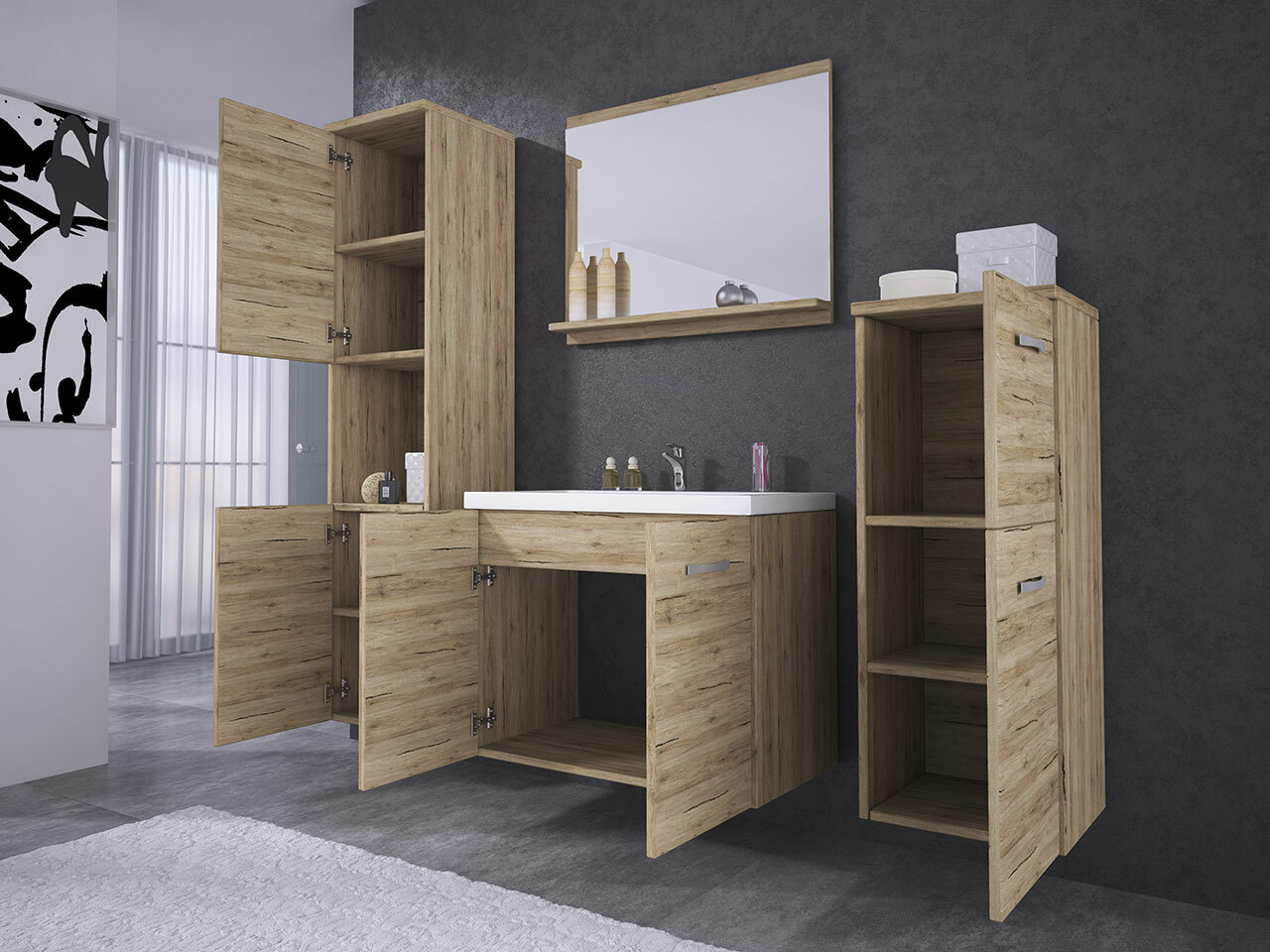 Bathroom set Sarasota 108 (Lefkas oak)