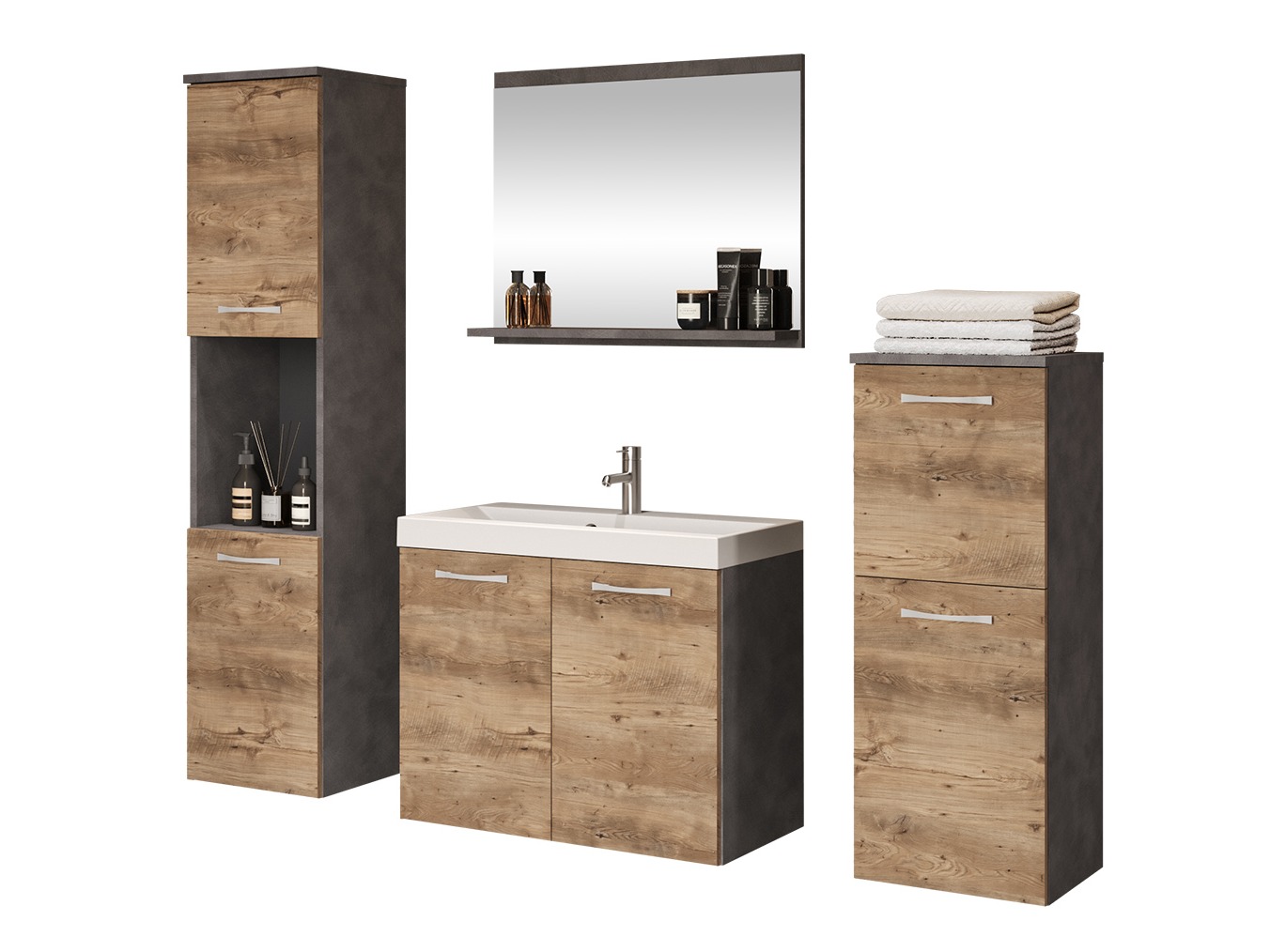 Bathroom set Sarasota 108 (Matera grey + Chestnut)