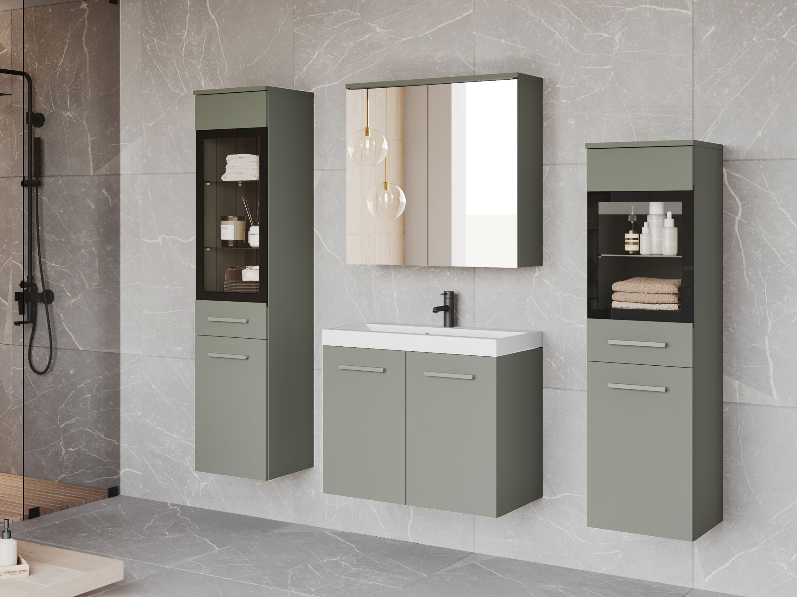 Bathroom set Scientia III (Dusty green)
