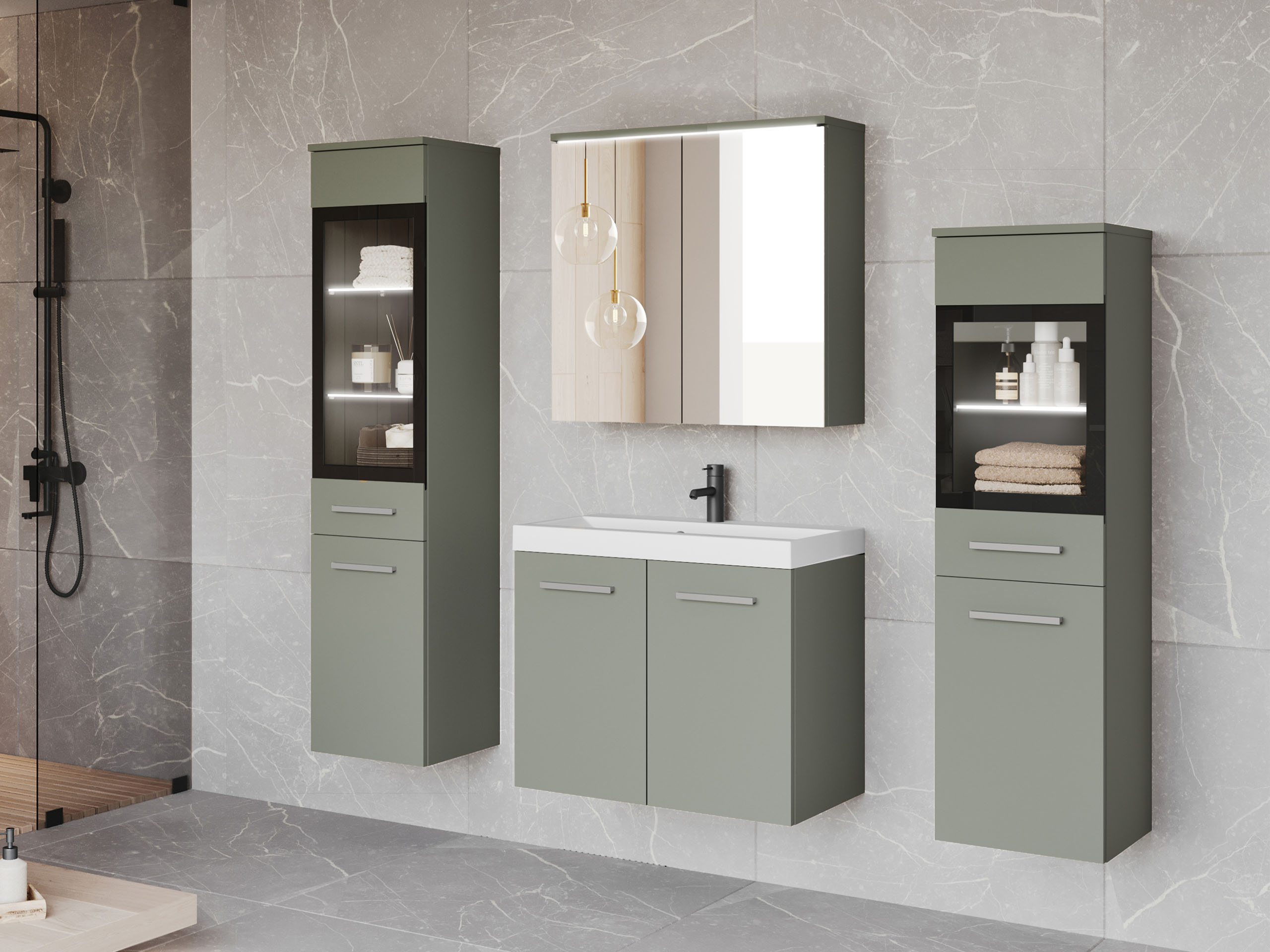 Bathroom set Scientia III (Dusty green)