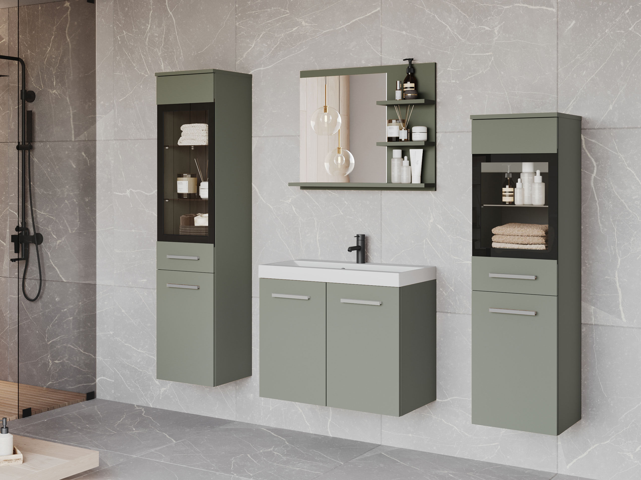Bathroom set Scientia IV (Dusty green)