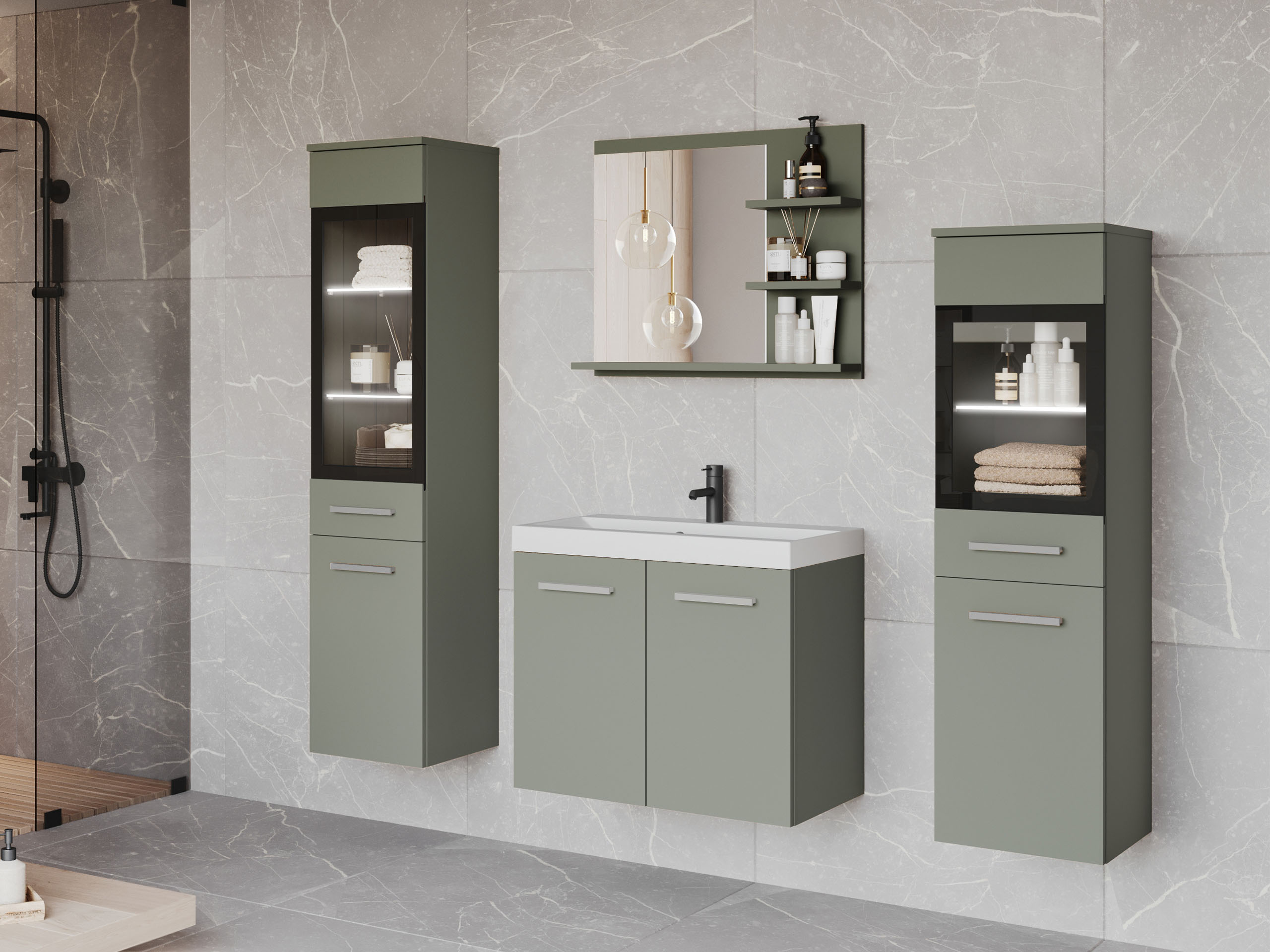 Bathroom set Scientia IV (Dusty green)