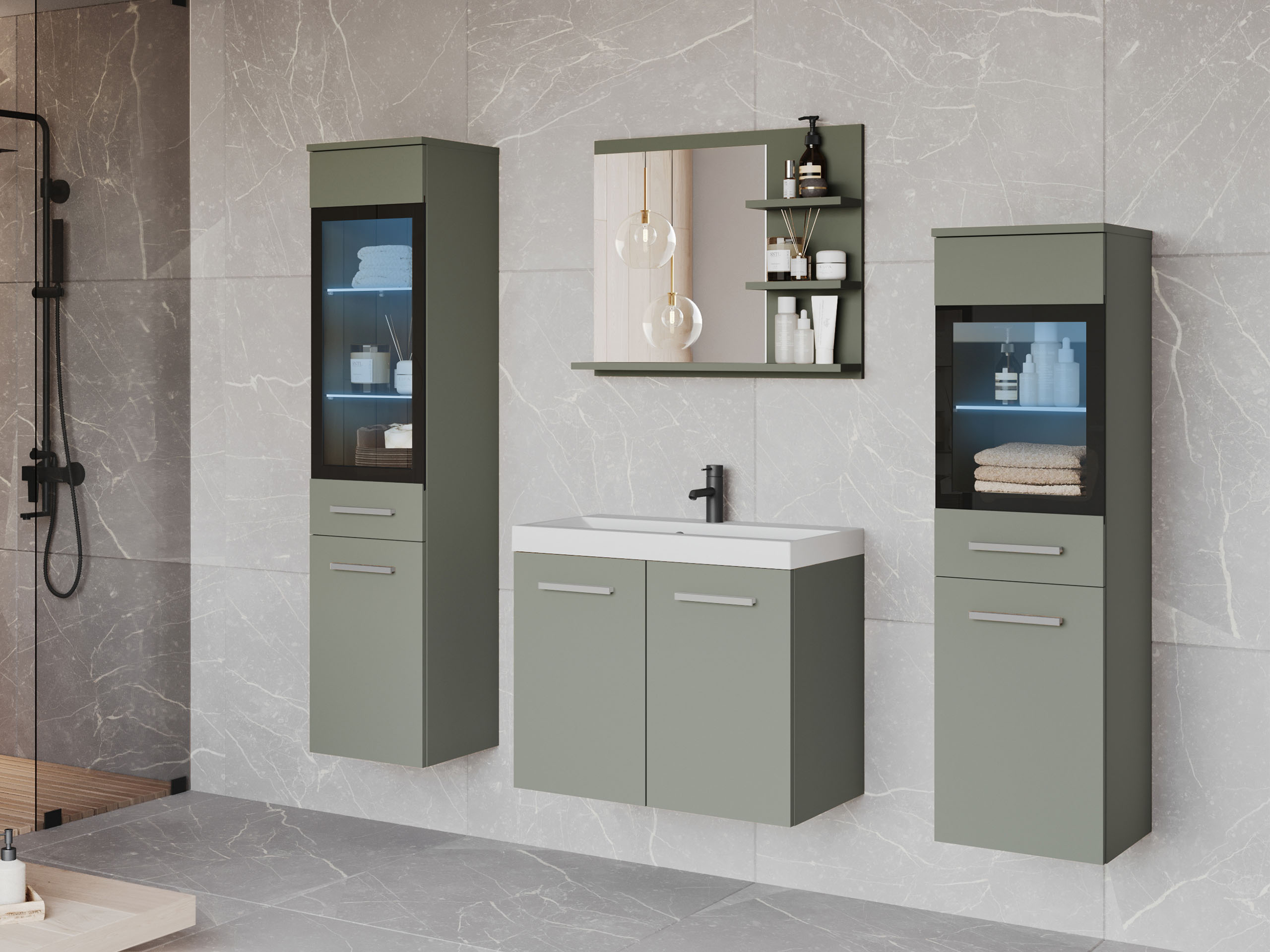 Bathroom set Scientia IV (Dusty green)