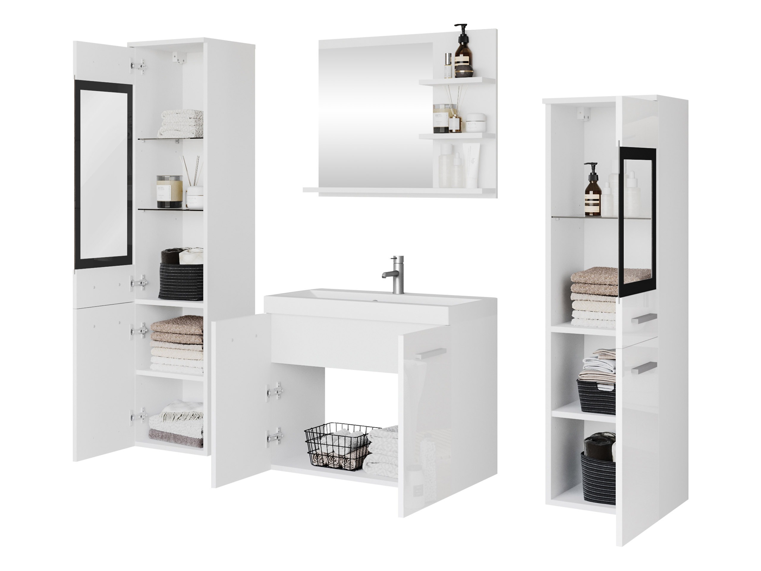 Bathroom set Scientia IV (Matera grey + Chestnut)