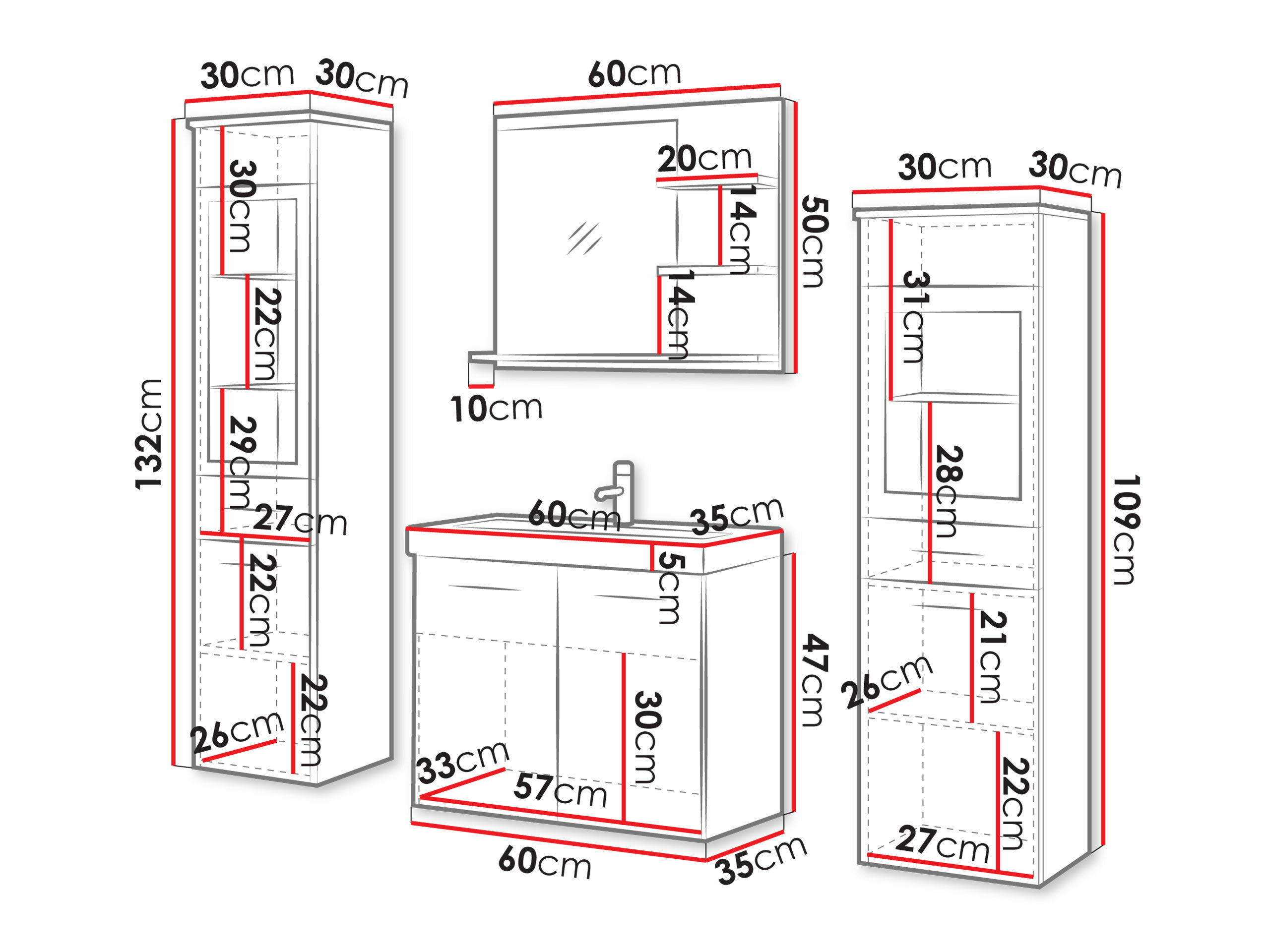 Bathroom set Scientia IV (Matera grey)