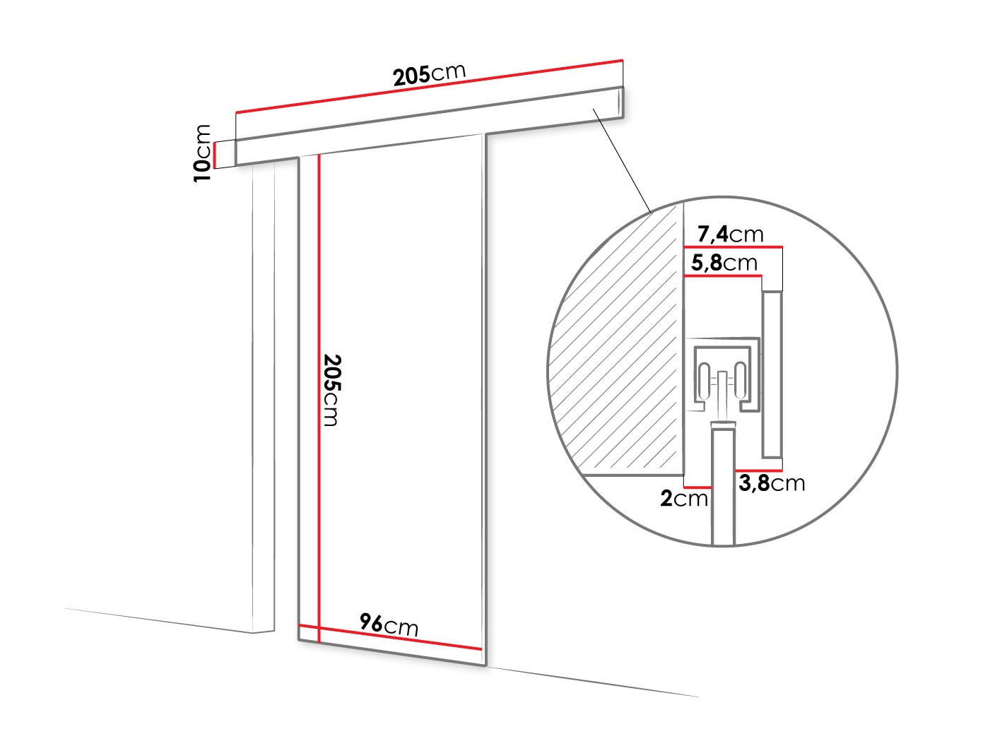 Sliding door Closico Portalis I (Cashmere)