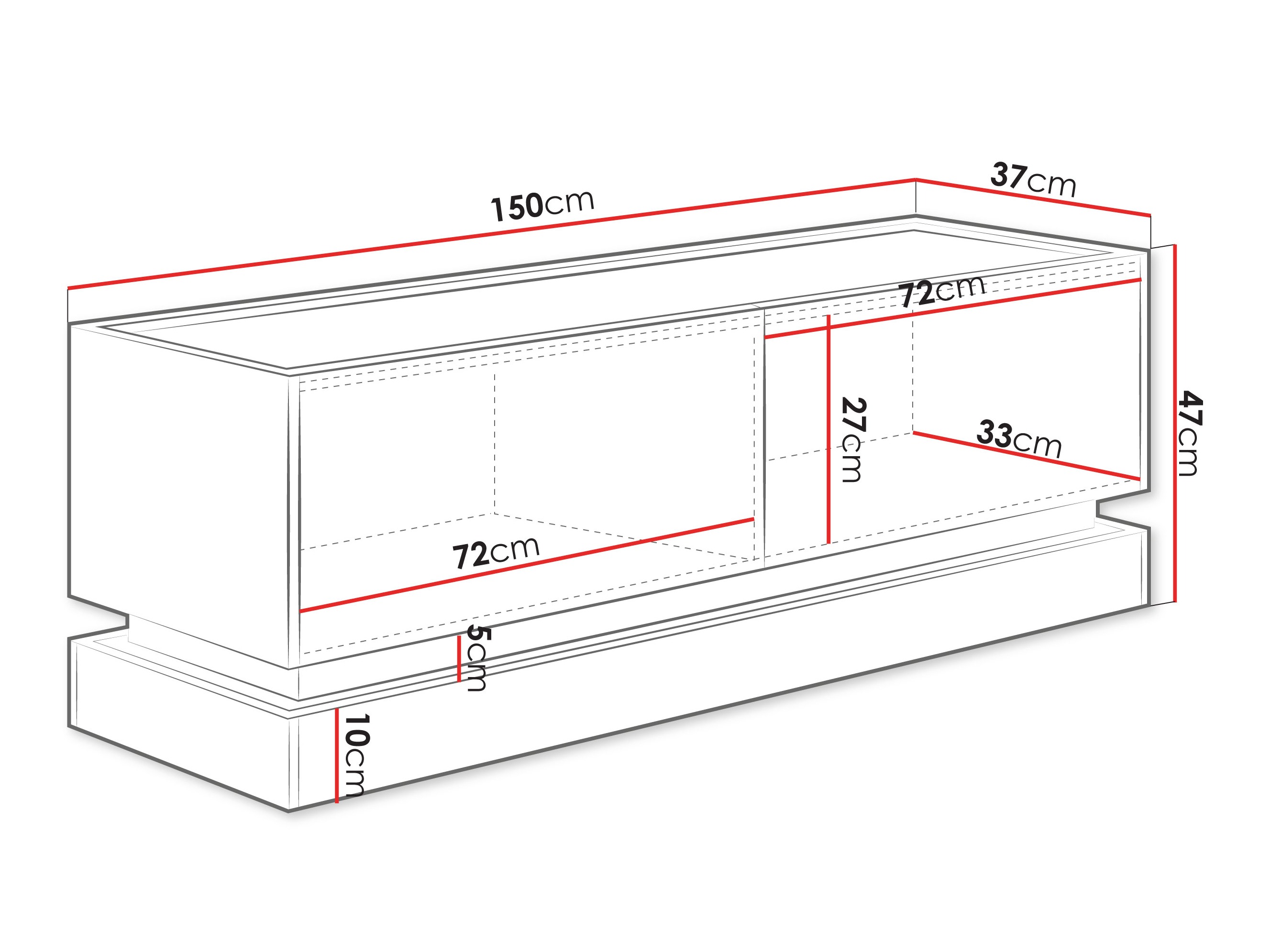 TV stand Comfivo Tilia I (Black + Oak)
