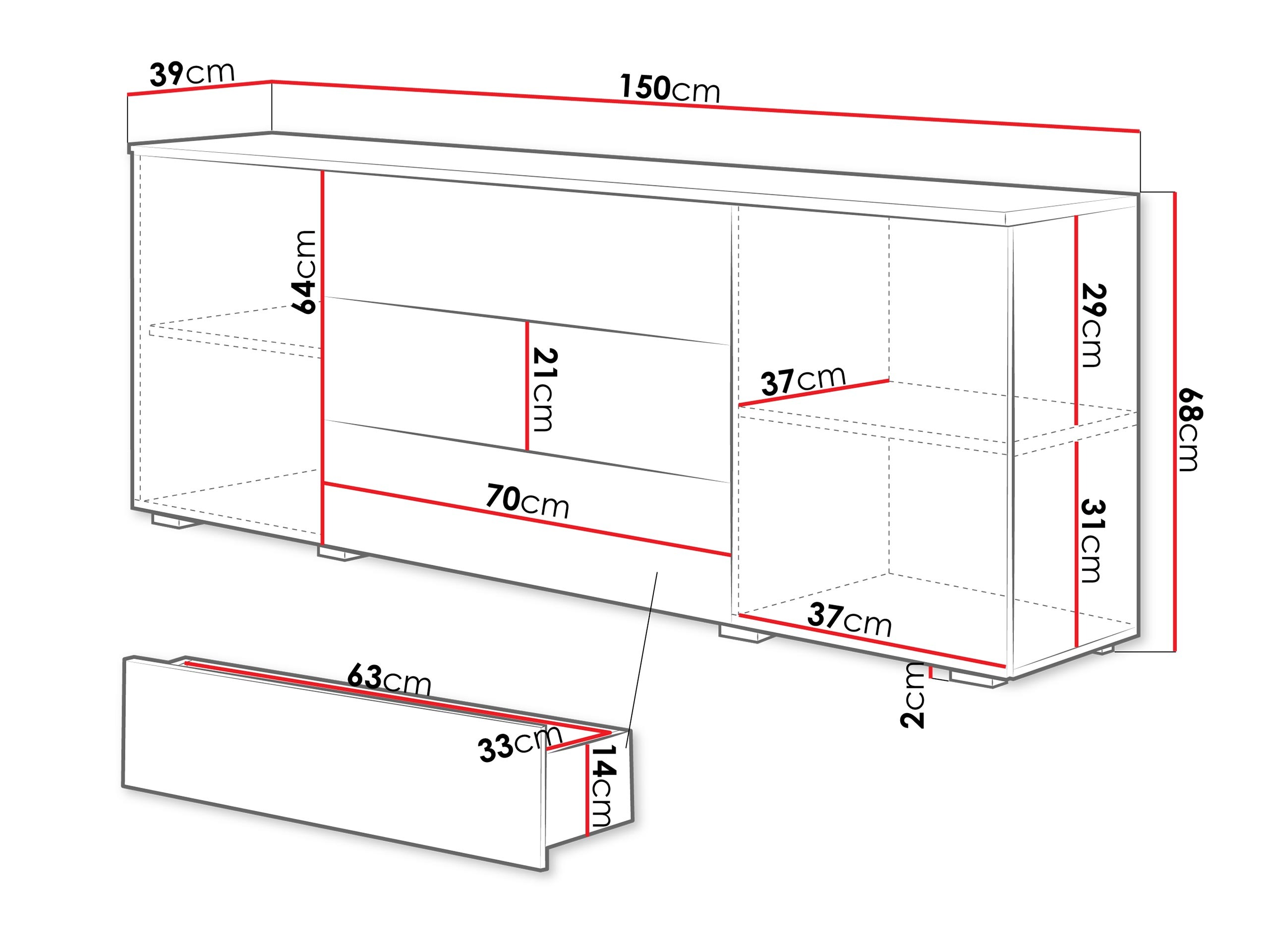 Chest of drawers Sarasota 129 (Cashmere)