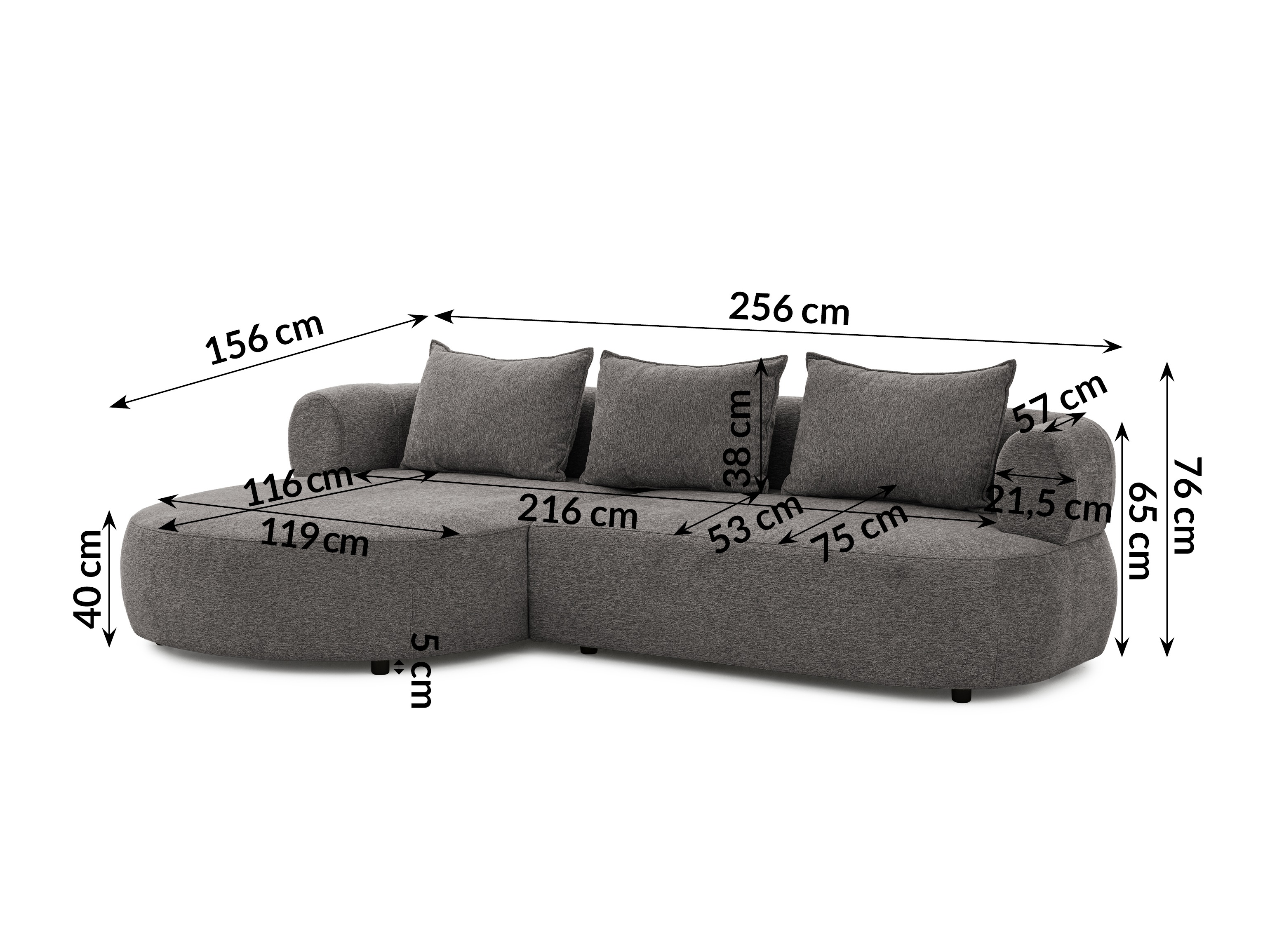 Corner sofa Rocklin 101 (Toro 05)