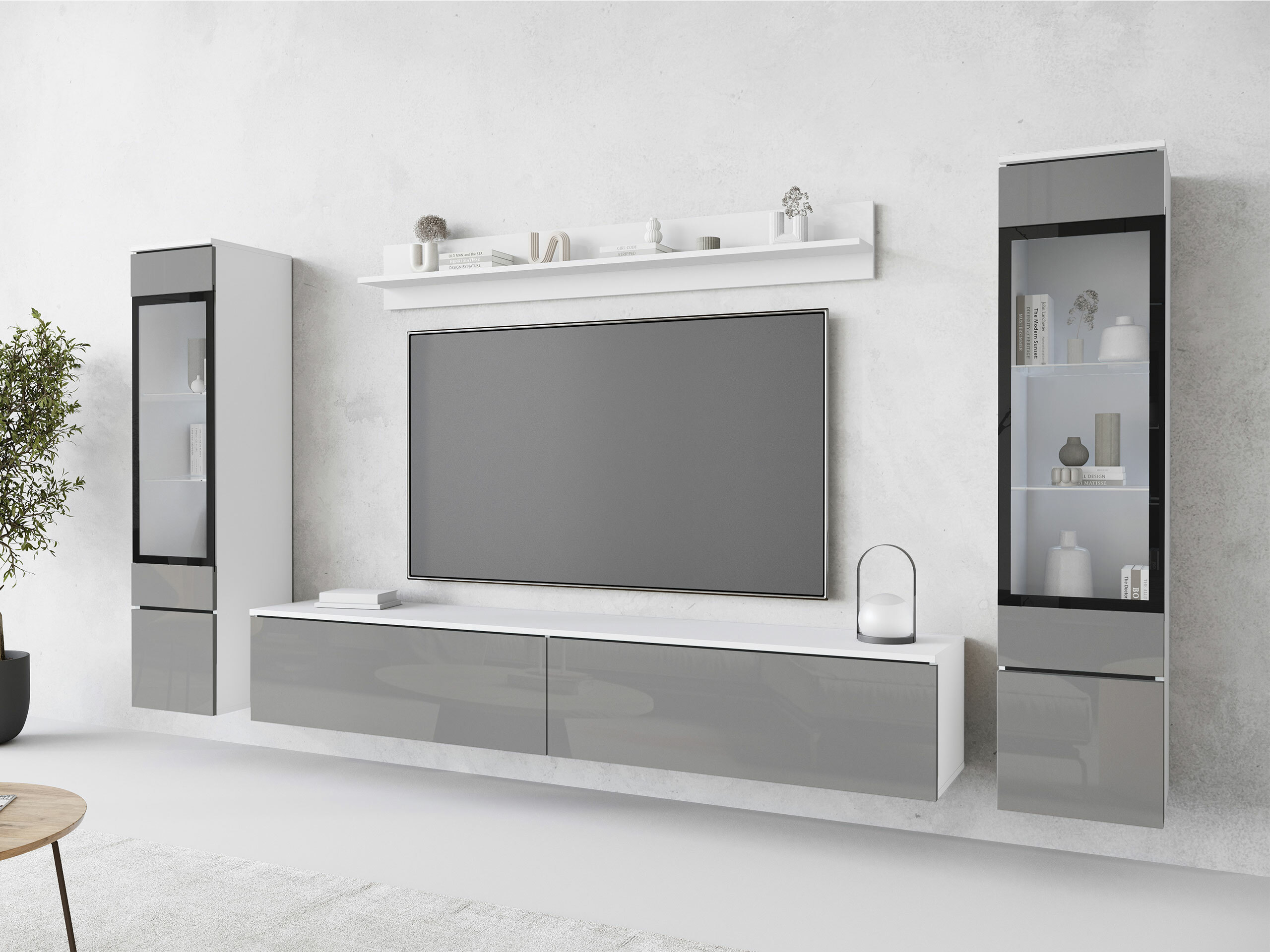Living room set Mirfivo 101 (Glossy grey)