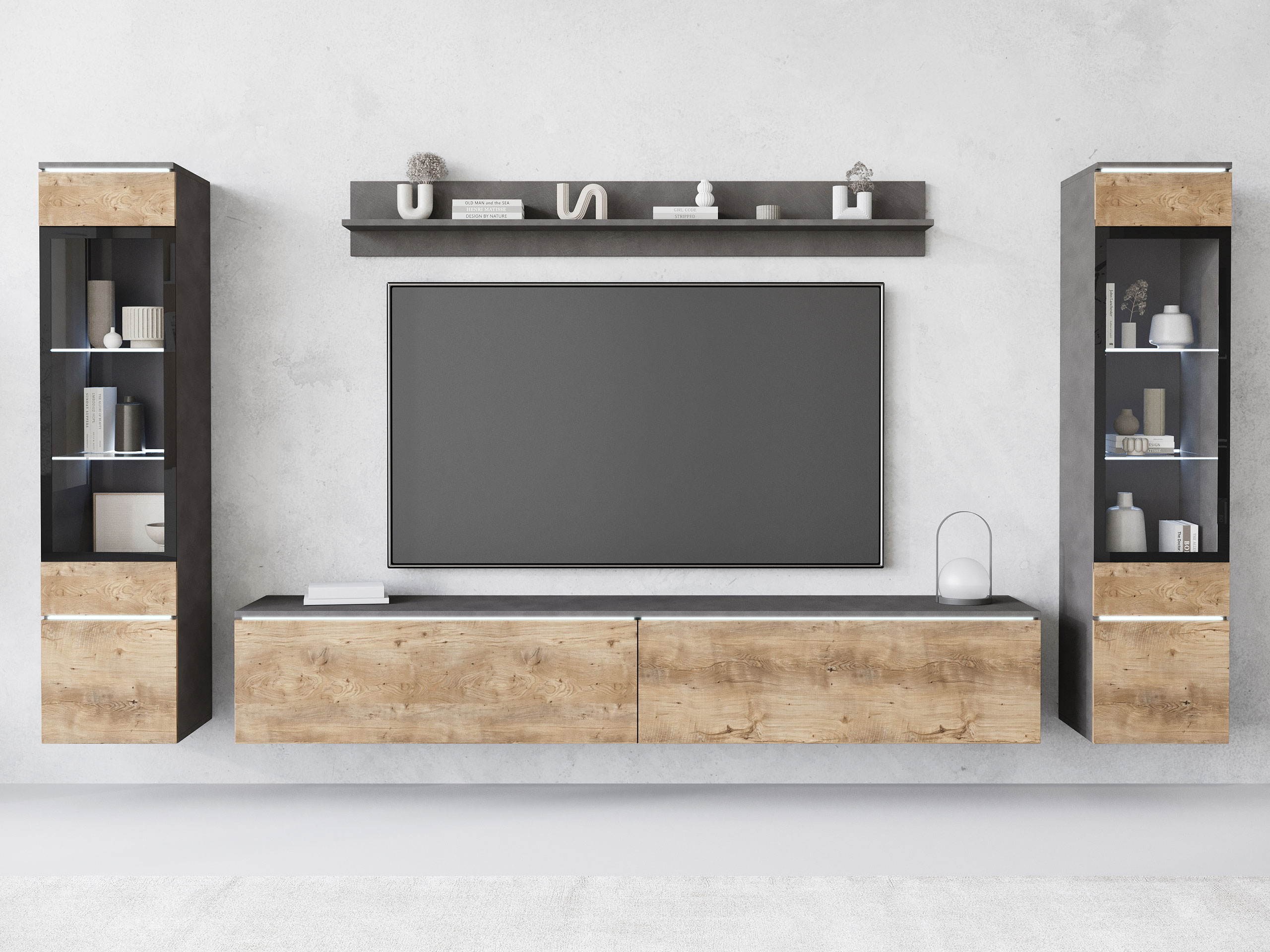 Living room set Mirfivo 101 (Matera grey + Chestnut)