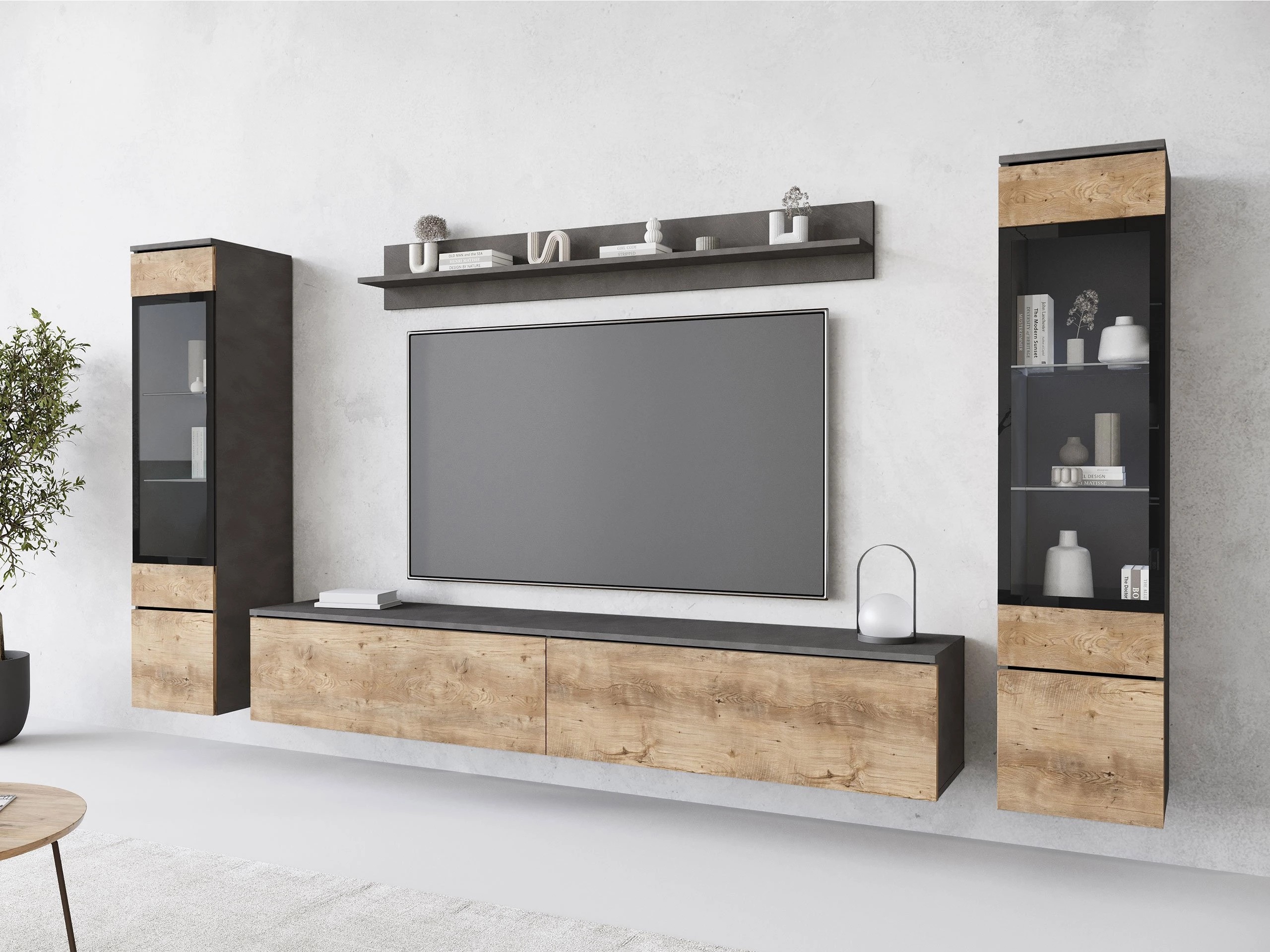 Living room set Mirfivo 101 (Matera grey + Chestnut)