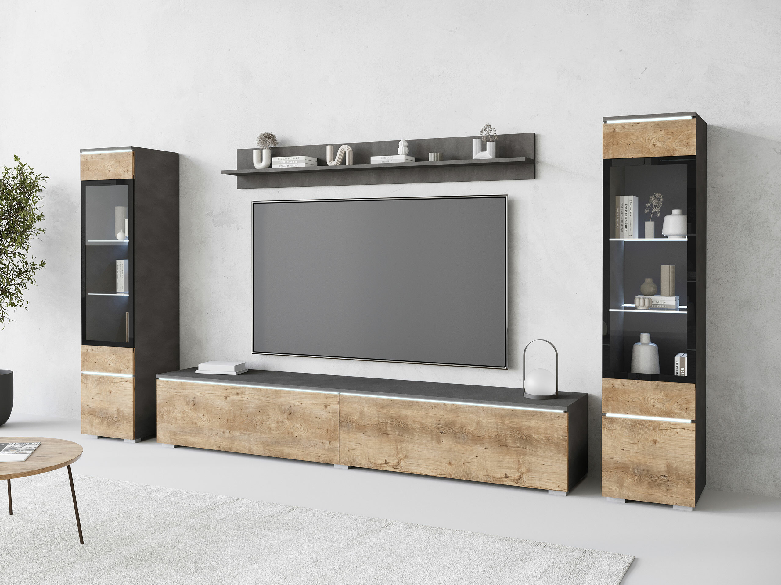 Living room set Mirfivo 101 (Matera grey + Chestnut)