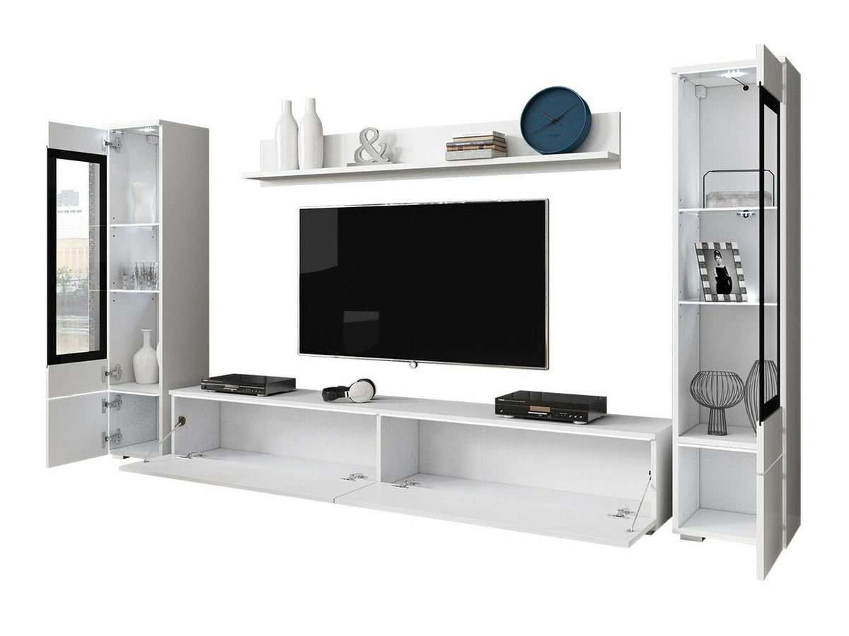 Living room set Mirfivo 101 (Wotan Oak + Glossy white)